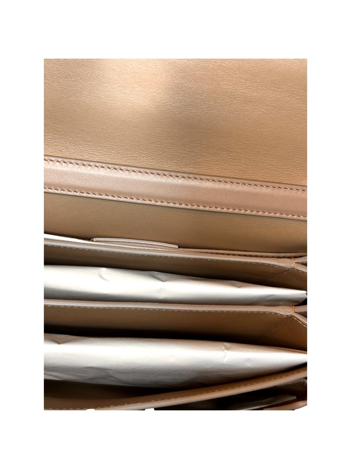 Ferragamo Trifolio Soft Leather Flap Crossbody Bag Ameretti Beige Gold Hardware