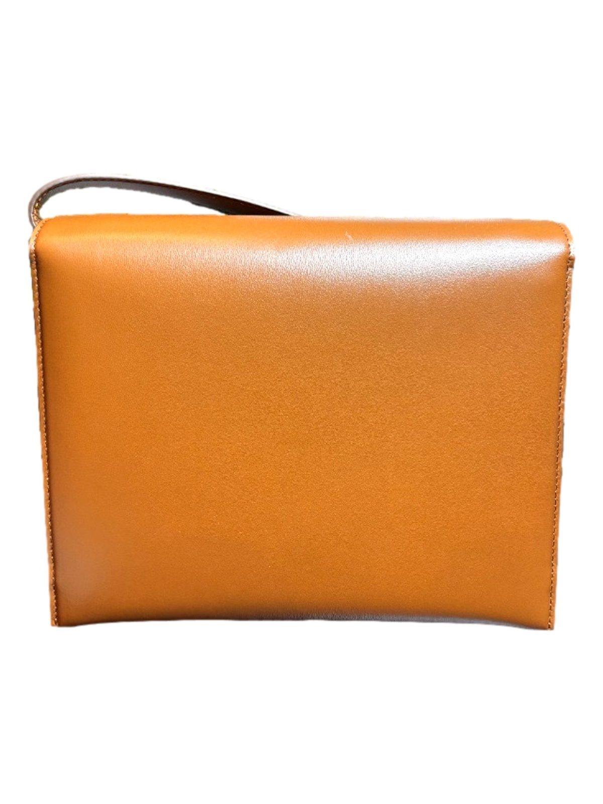 Ferragamo Trifolio Soft Leather Flap Crossbody Bag Sella Brown Gold Gancini Closure