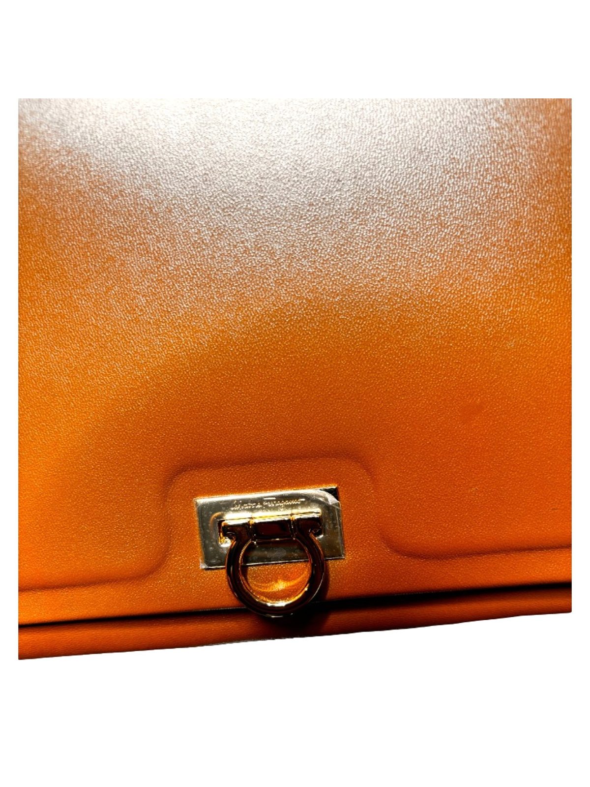 Ferragamo Trifolio Soft Leather Flap Crossbody Bag Sella Brown Gold Gancini Closure