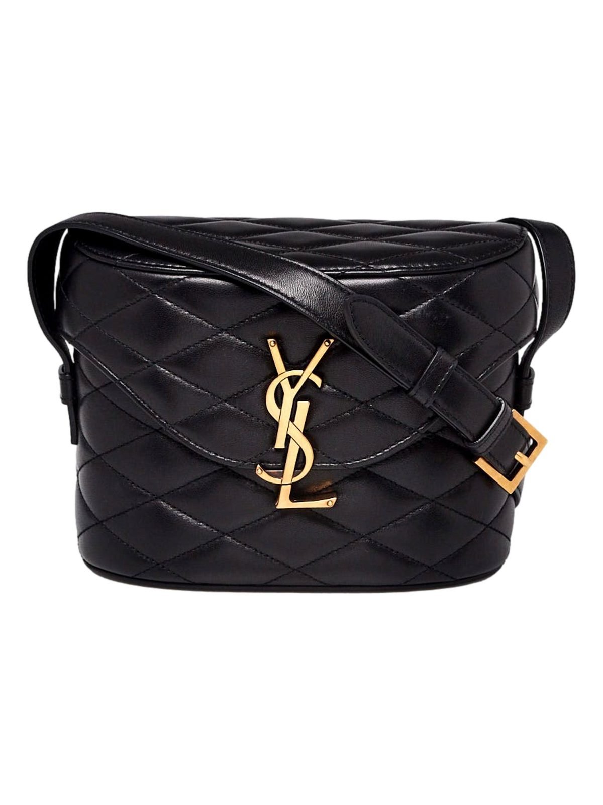 Saint Laurent YSL June Black Quilted Leather Crossbody Bag