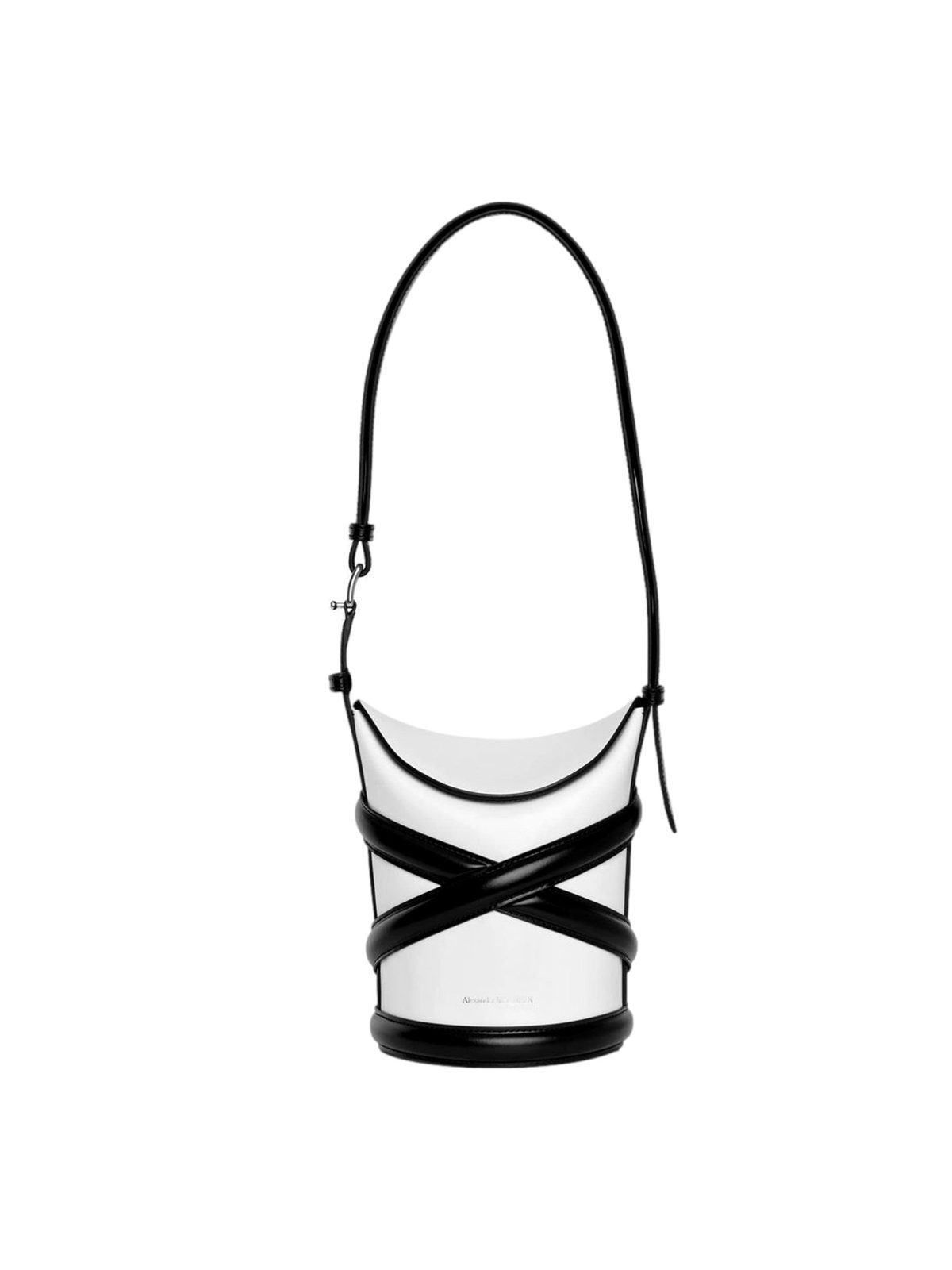 Alexander McQueen Curve Soft Ivory Leather Bucket Bag