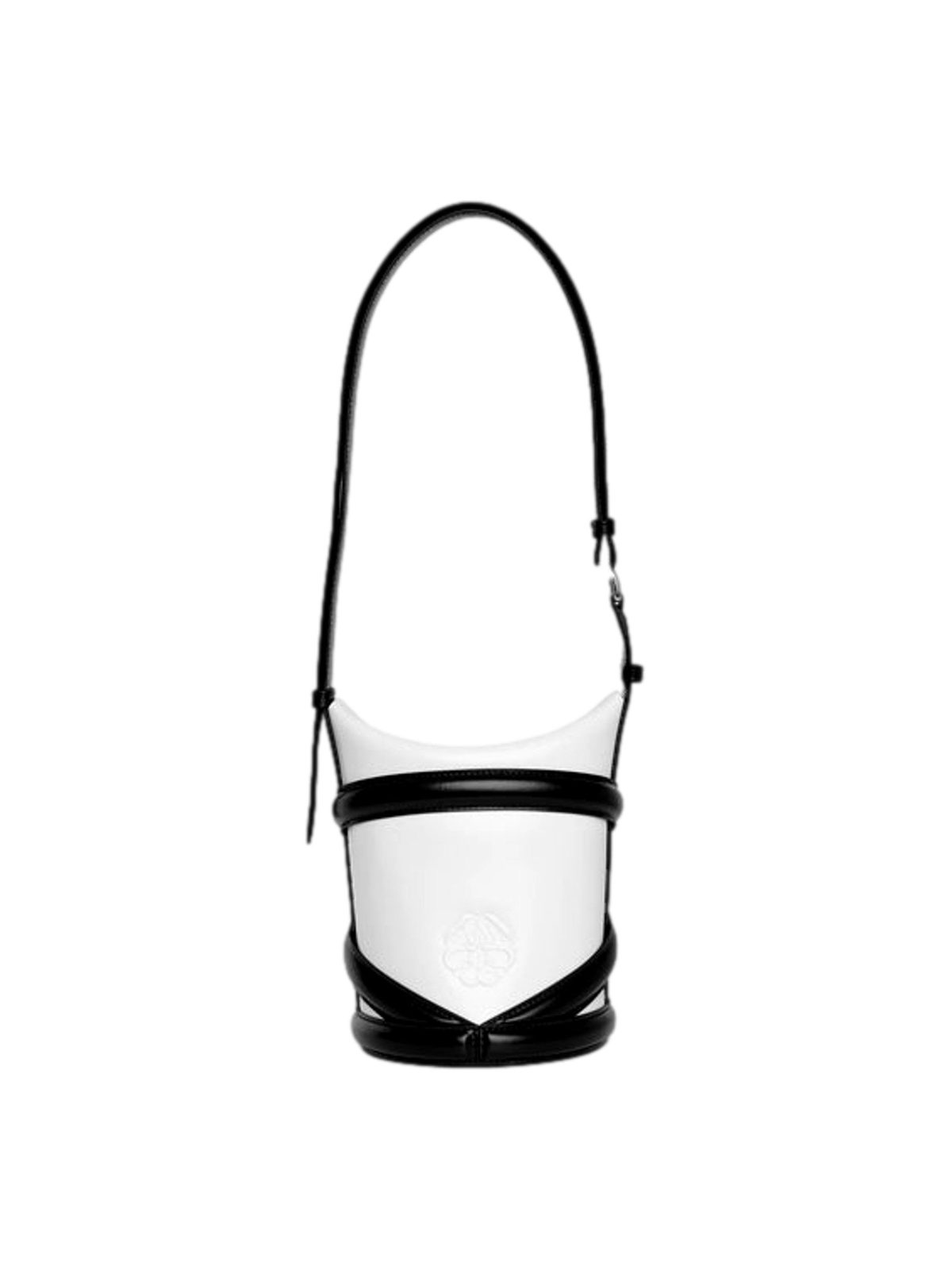 Alexander McQueen Curve Soft Ivory Leather Bucket Bag