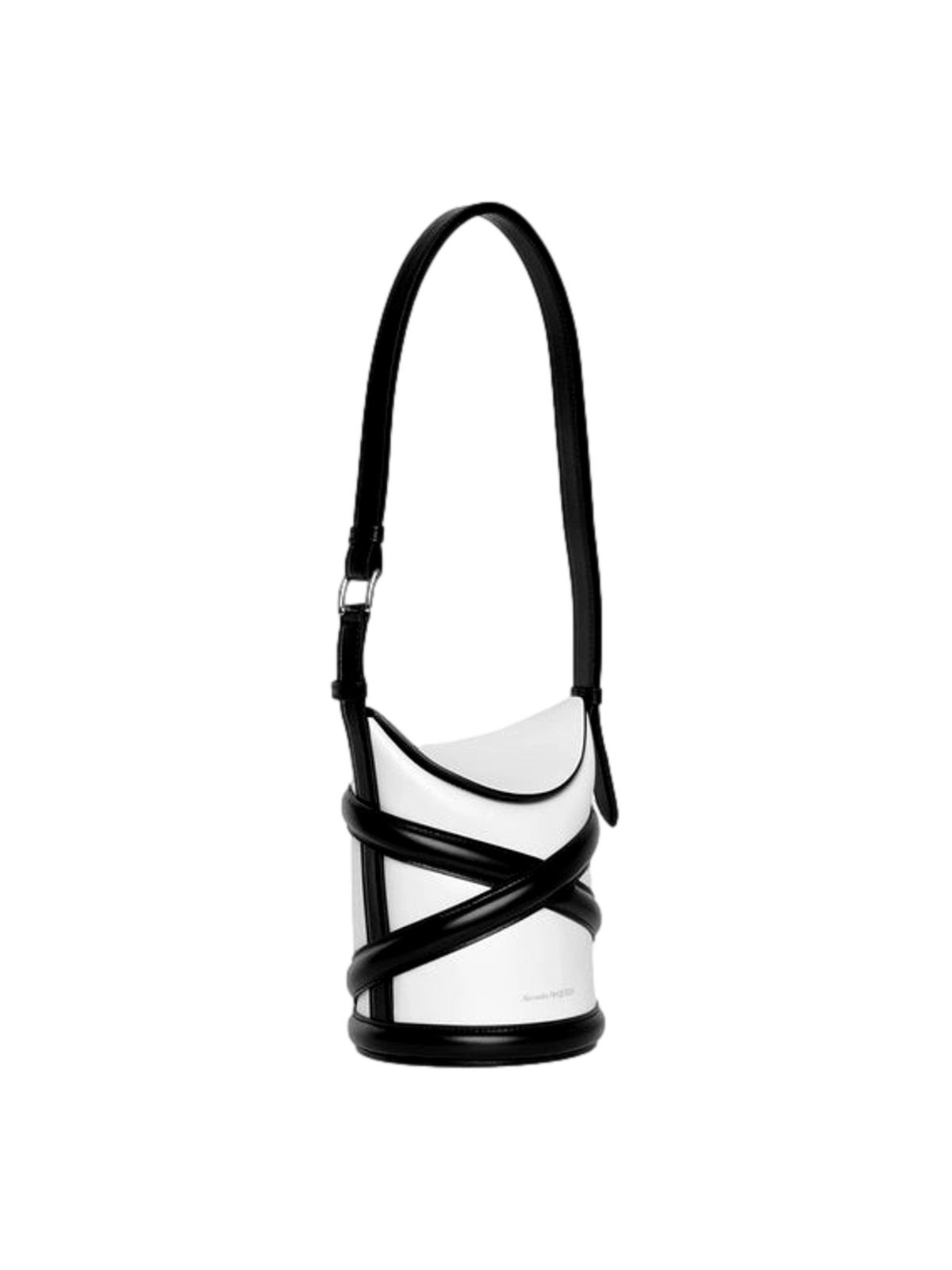 Alexander McQueen Curve Soft Ivory Leather Bucket Bag