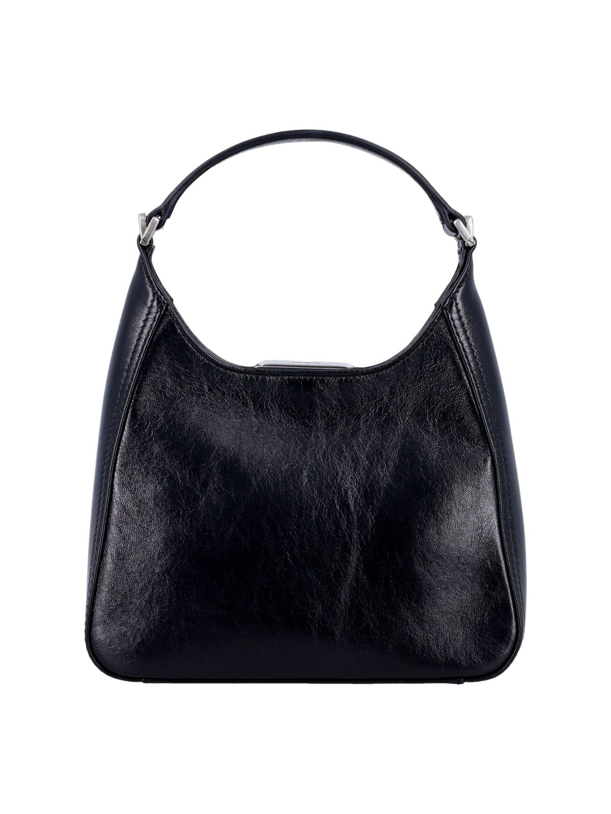 Balenciaga BB Soft Hobo Mini Black Smooth Calfskin Leather Shoulder Crossbody Bag