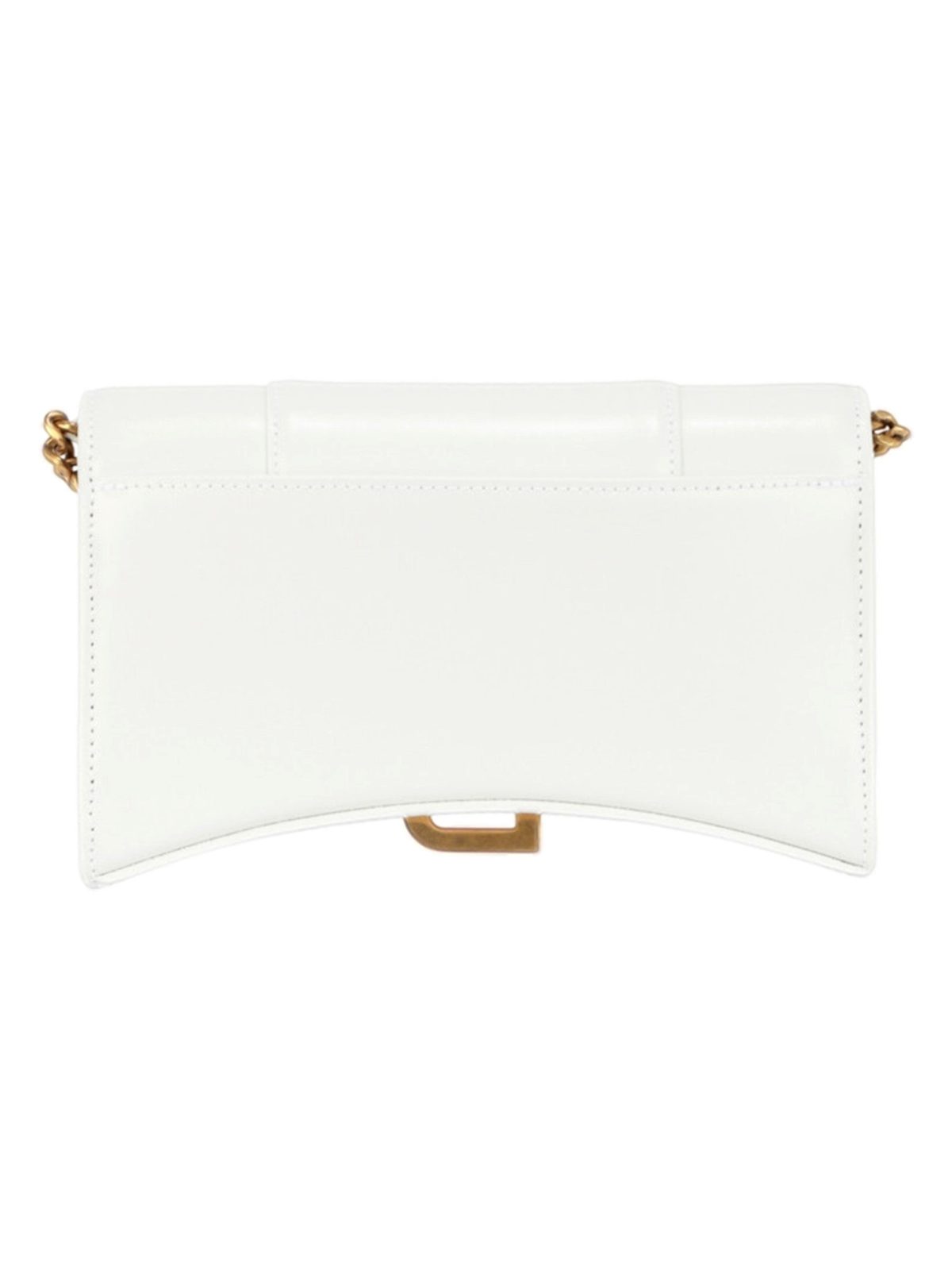 Balenciaga Hourglass White Smooth Calfskin Leather Wallet on Chain Crossbody Bag