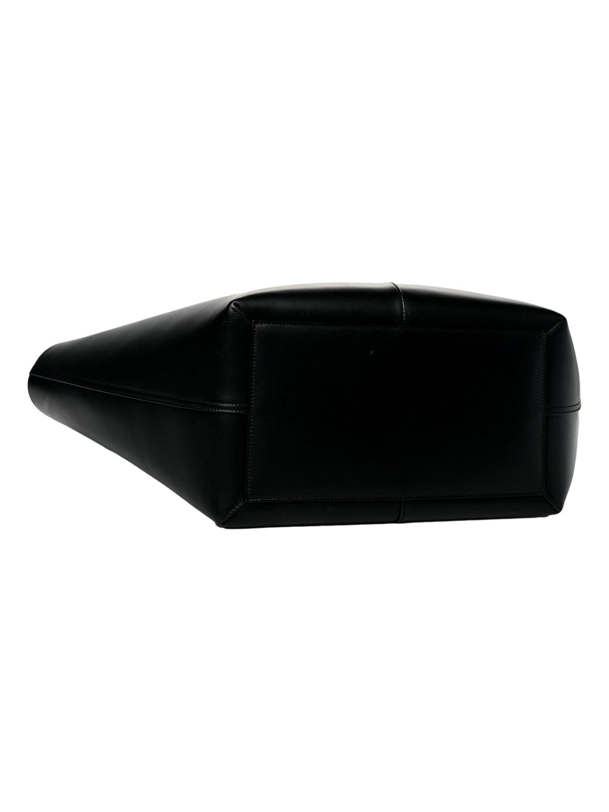 Saint Laurent Maxi Ring Handle Tote in Black Smooth Leather with Gold-Tone Ring Hardware Large