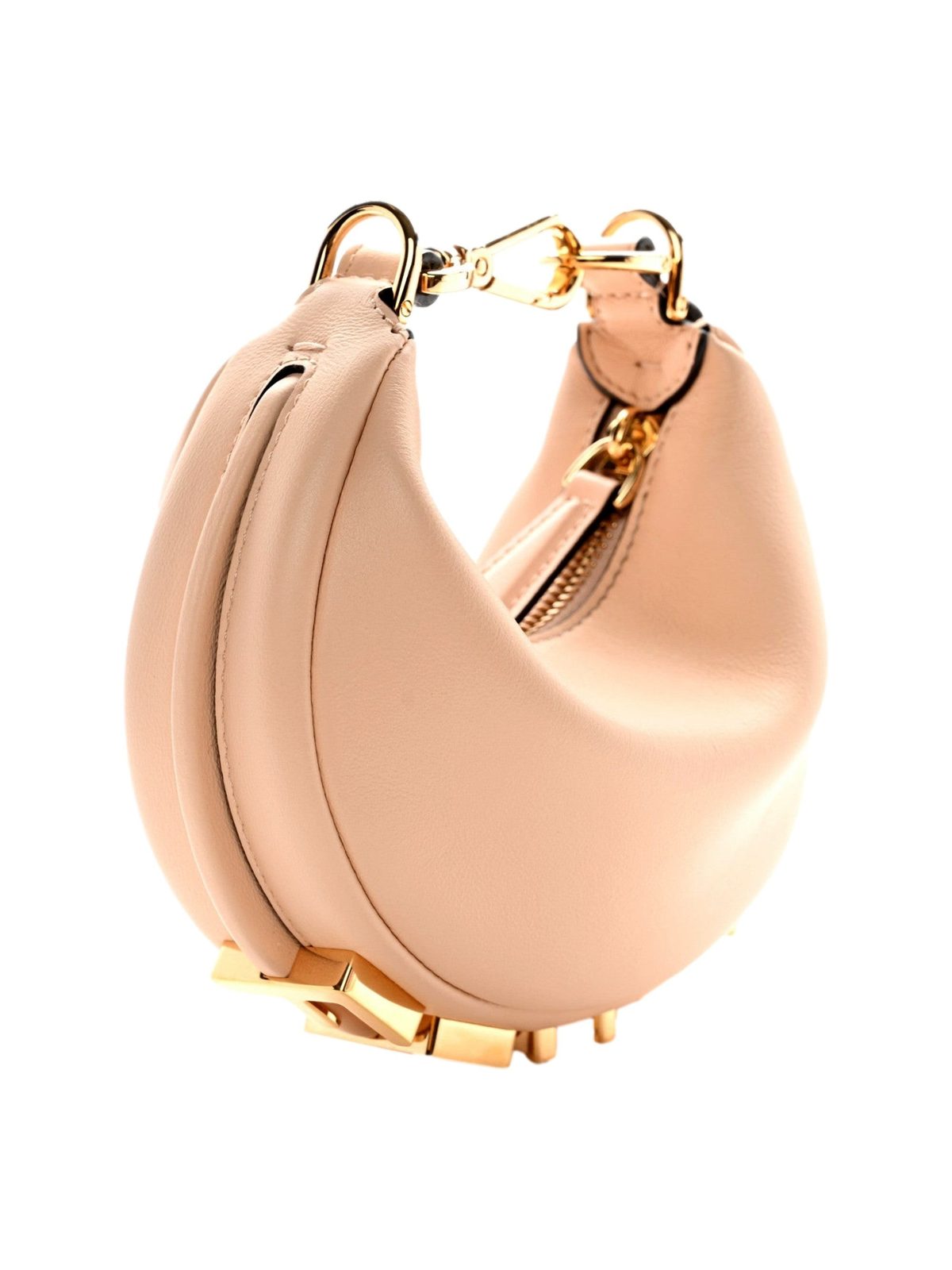 Fendi Fendigraphy Nano Hobo Calfskin Leather Light Pink Mini Clutch Bag
