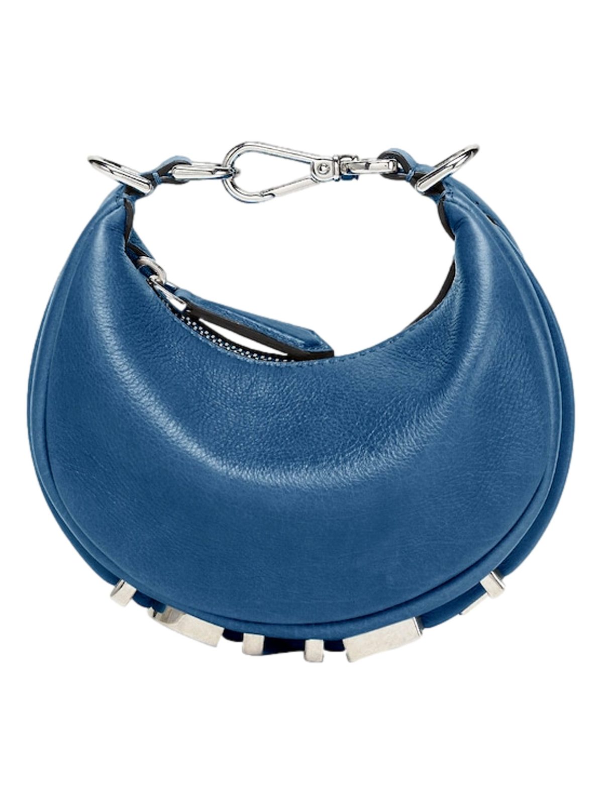 Fendi Fendigraphy Nano Hobo Calfskin Leather Mini Bag Blue