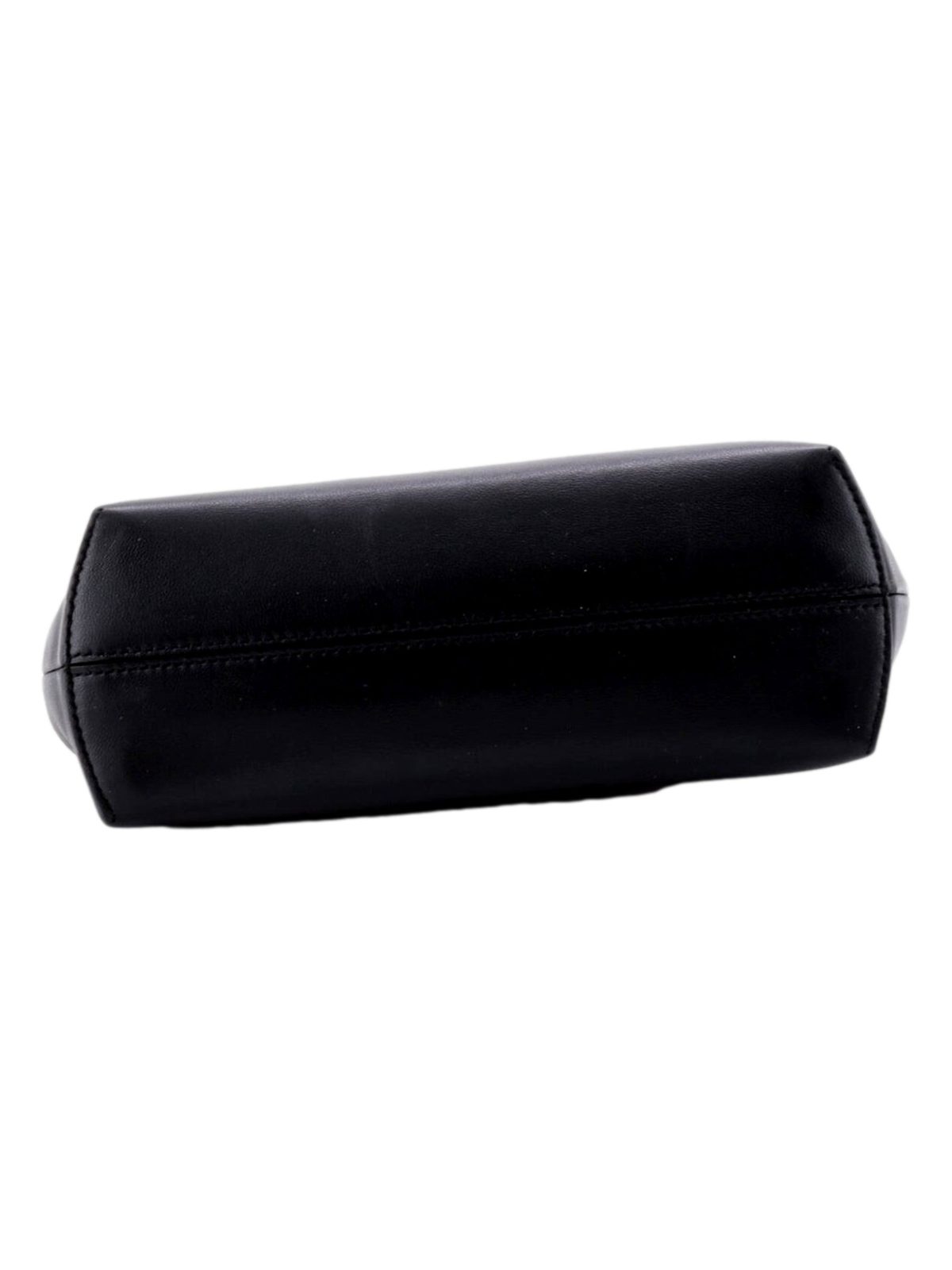 Fendi First Midi Nappa Leather Clutch Crossbody Bag Nero Black Gold FF Logo