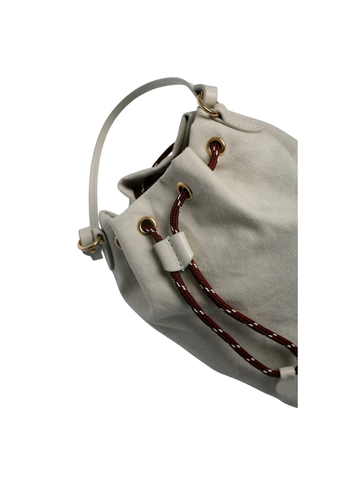 Miu Miu Gabardine Mini Bucket Bag in White