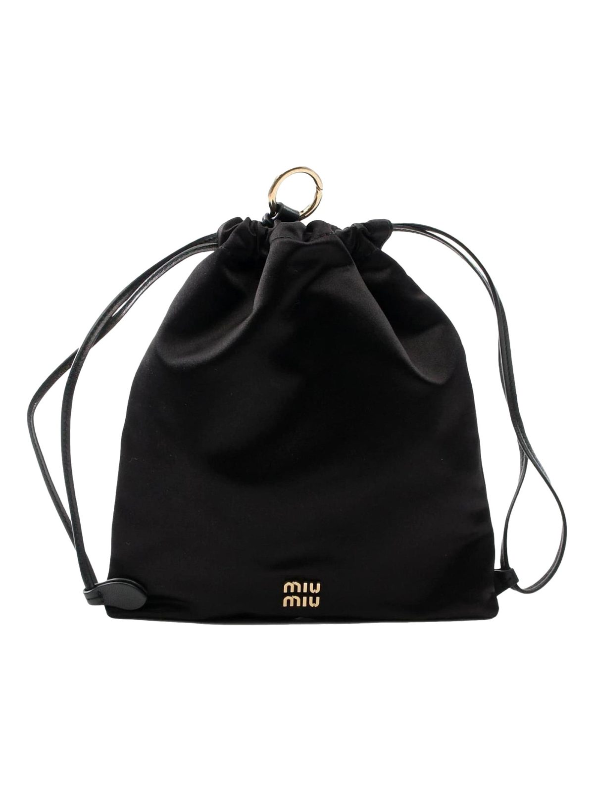 Miu Miu Duchesse Satin Mini Pouch Bag in Black