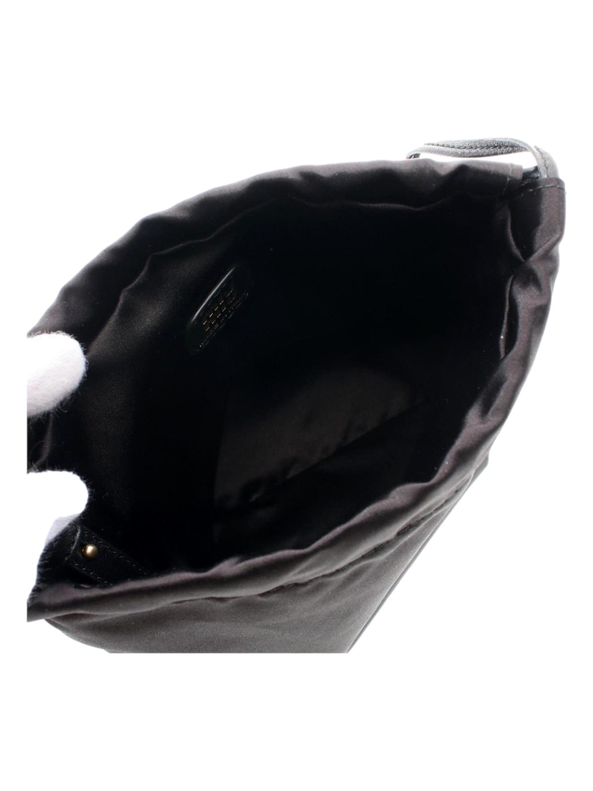 Miu Miu Duchesse Satin Mini Pouch Bag in Black