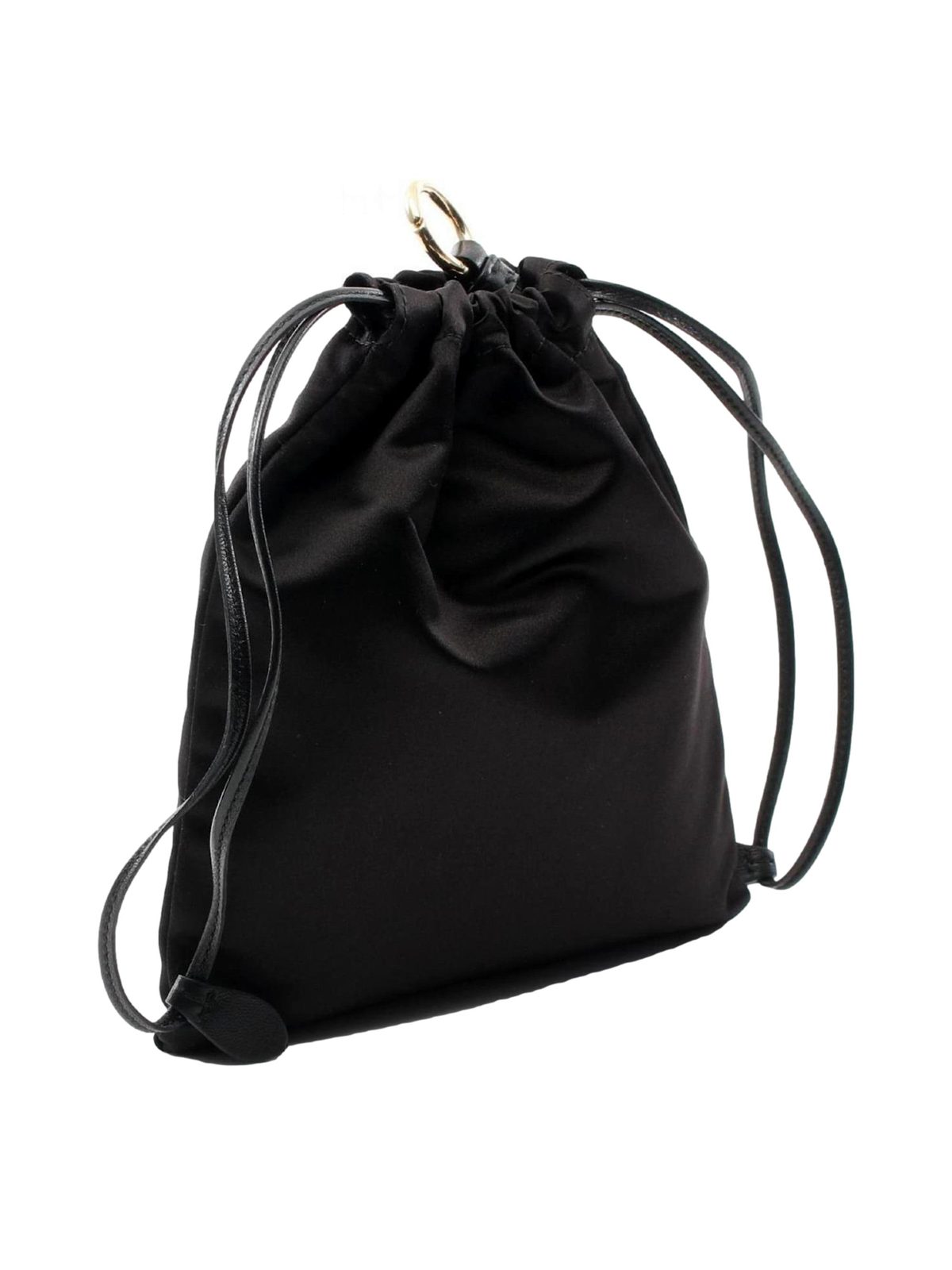 Miu Miu Duchesse Satin Mini Pouch Bag in Black
