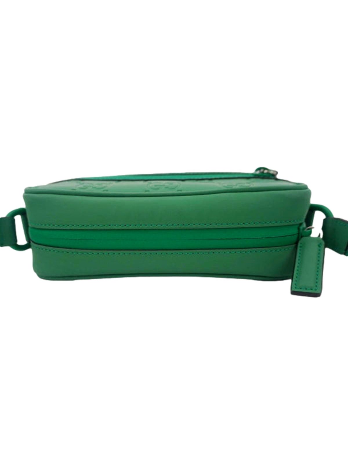 Gucci GG Rubber Effect Green Guccissima Leather Camera Crossbody Bag