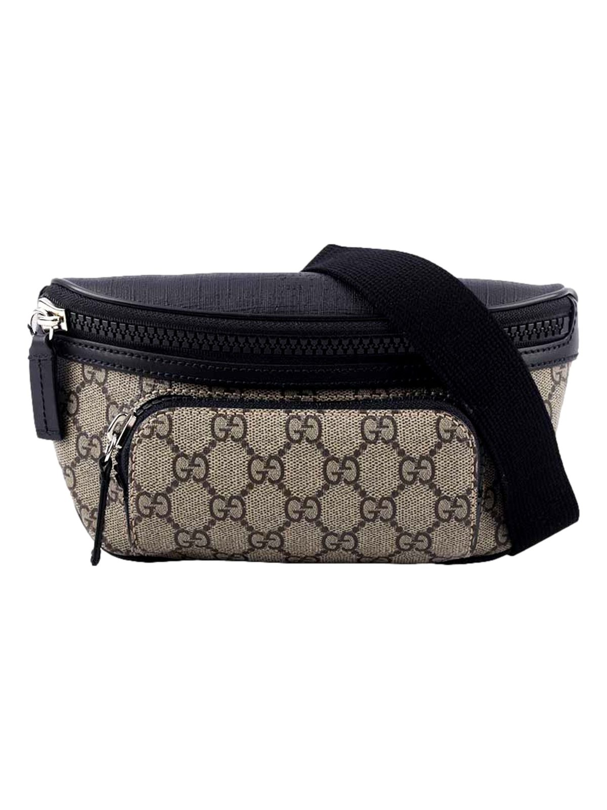 Gucci GG Supreme Canvas Belt Bag Beige Black Unisex Waist Bag