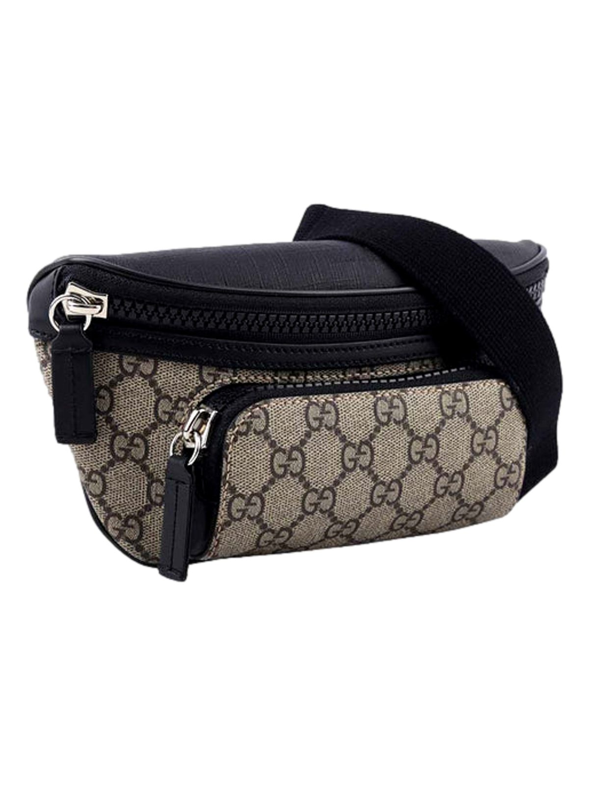 Gucci GG Supreme Canvas Belt Bag Beige Black Unisex Waist Bag