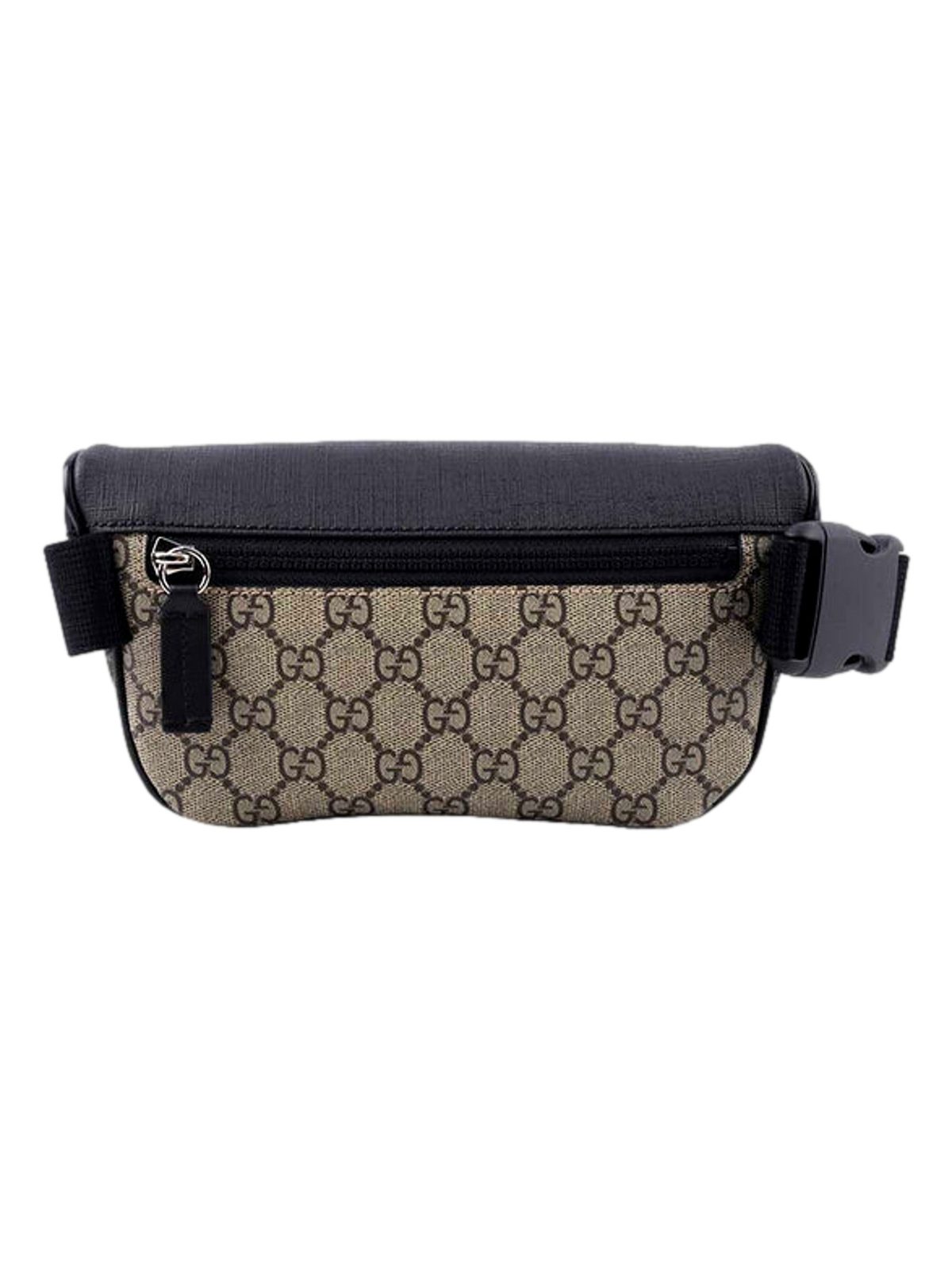 Gucci GG Supreme Canvas Belt Bag Beige Black Unisex Waist Bag
