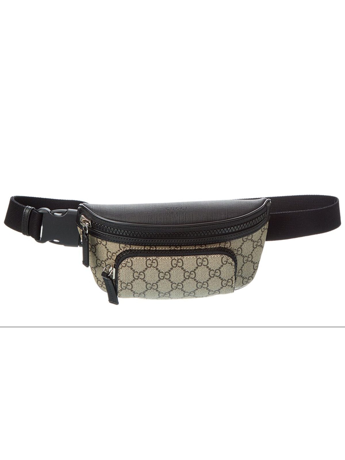 Gucci GG Supreme Canvas Belt Bag Beige Black Unisex Waist Bag