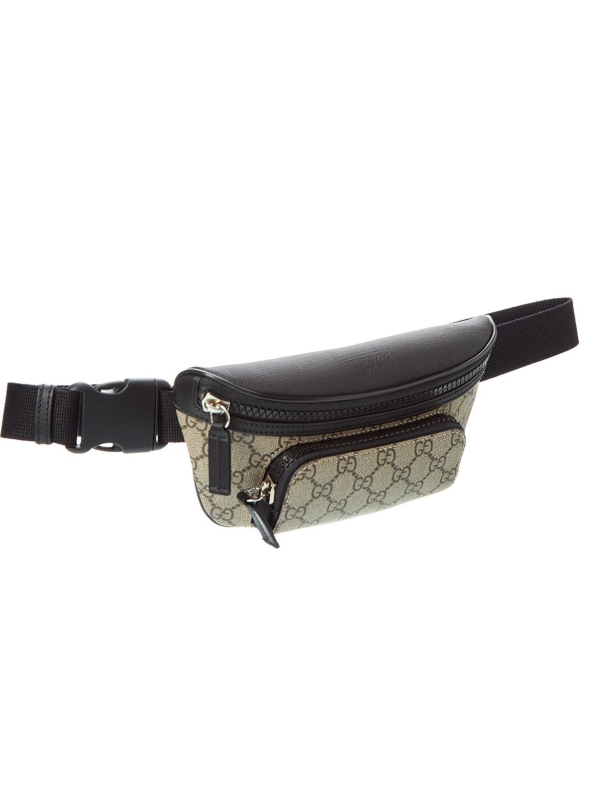Gucci GG Supreme Canvas Belt Bag Beige Black Unisex Waist Bag