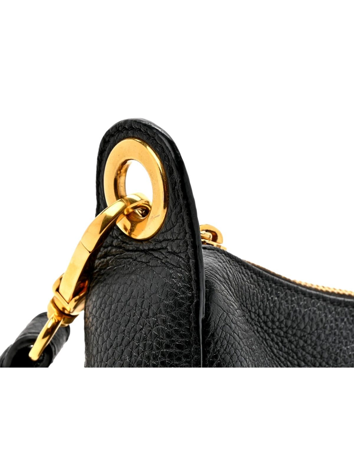 Prada Vitello Phenix Zippered Messenger Hobo Black Leather Shoulder Bag