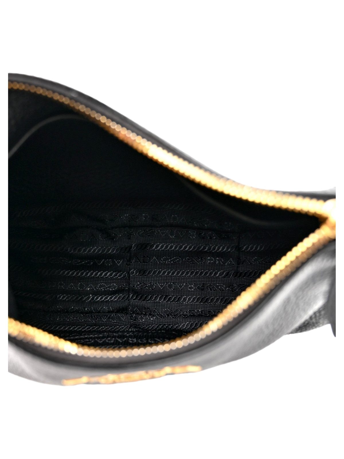 Prada Vitello Phenix Zippered Messenger Hobo Black Leather Shoulder Bag