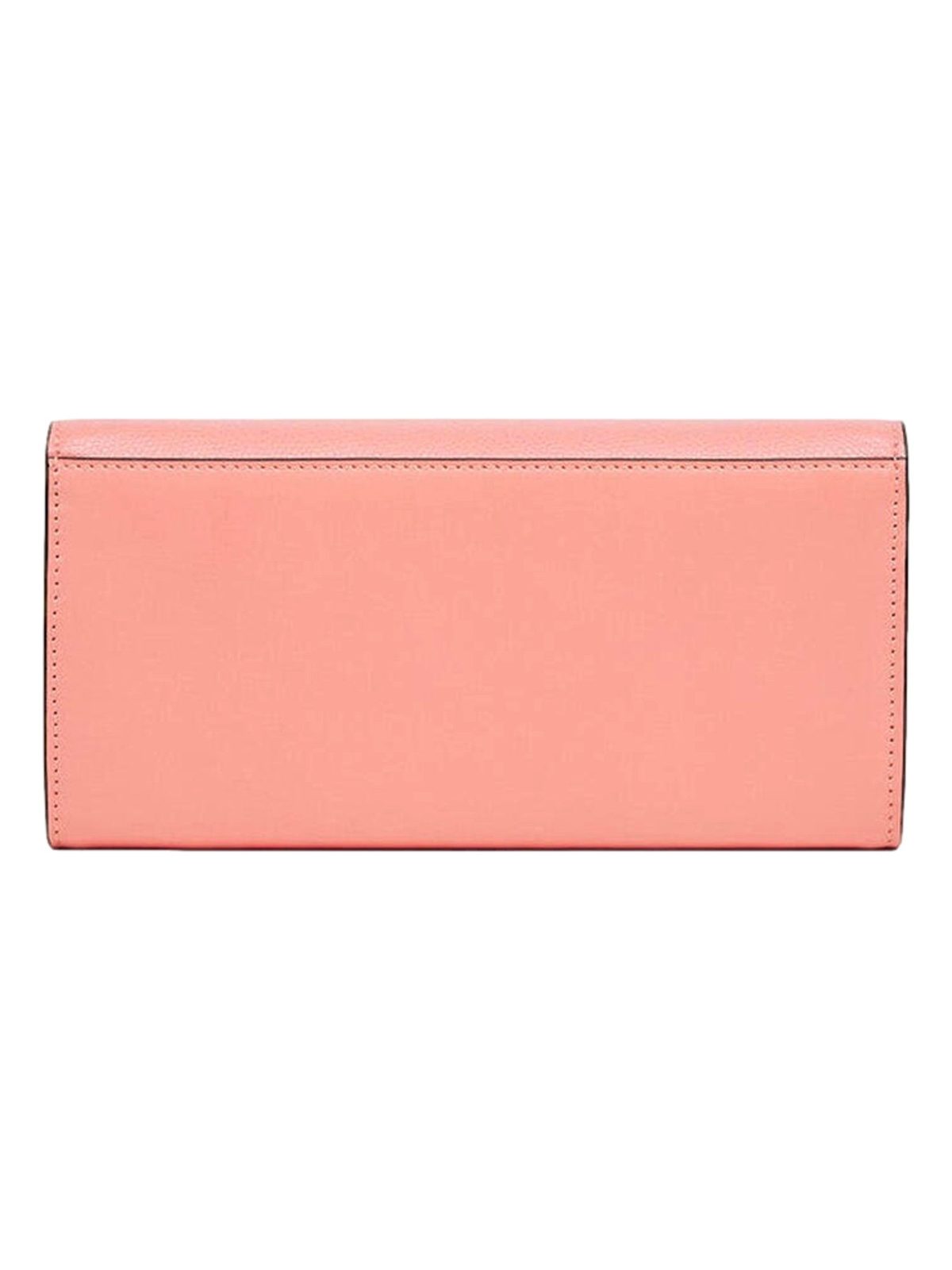 Fendi FF Diamonds Pesca Pink Calfskin Leather Continental Wallet