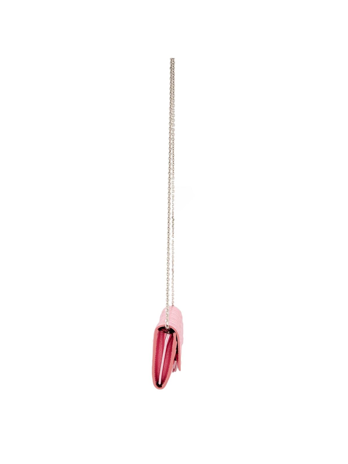 Fendi Baguette Wallet on Chain Metallic Pink FF Embossed Crossbody Bag