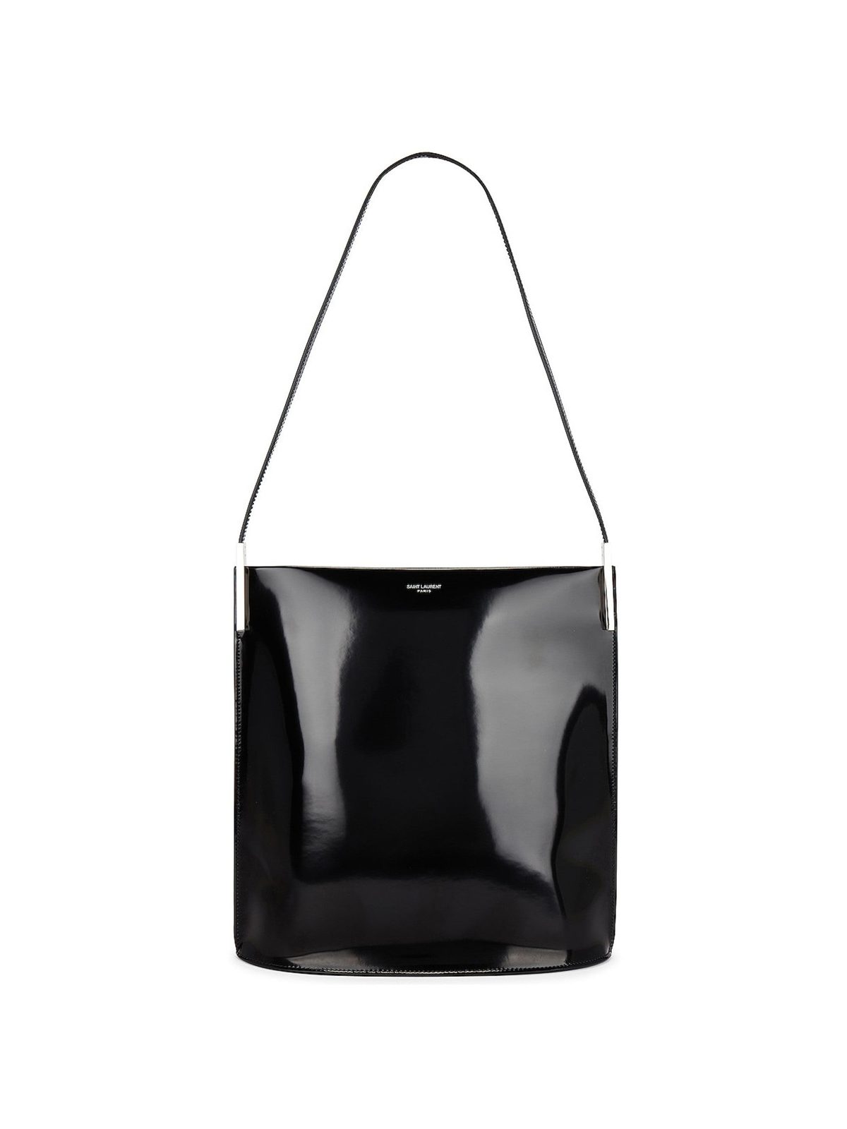 Saint Laurent Black Patent Leather Shopping Tote Shoulder Bag
