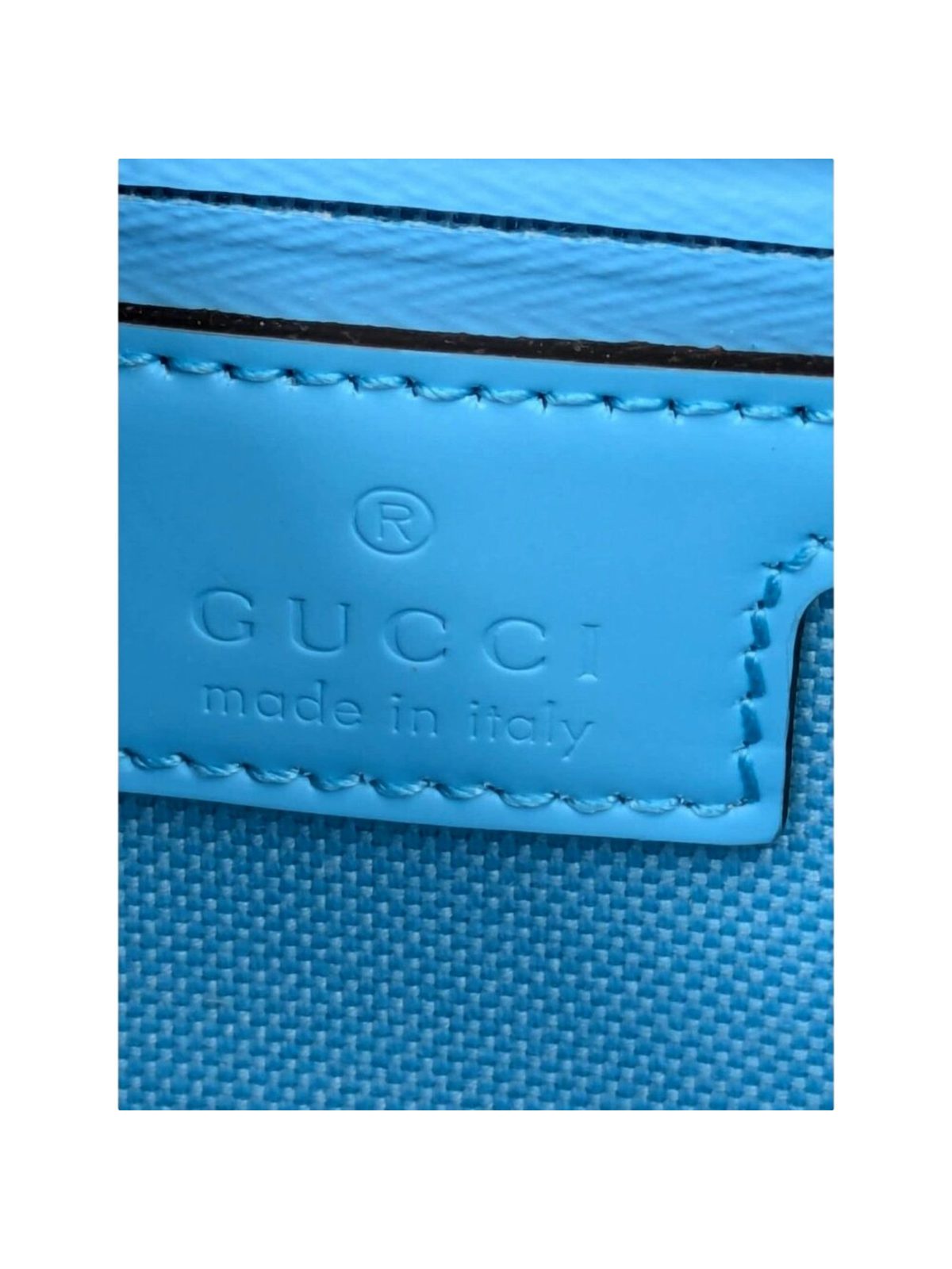 Gucci GG Rubber Effect Crossbody Bag in Blue