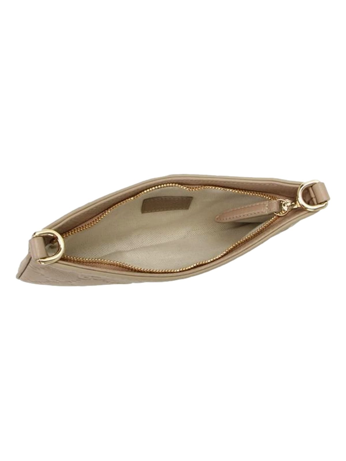 Gucci GG Logo Small Leather Shoulder Bag with Chain Strap in Beige