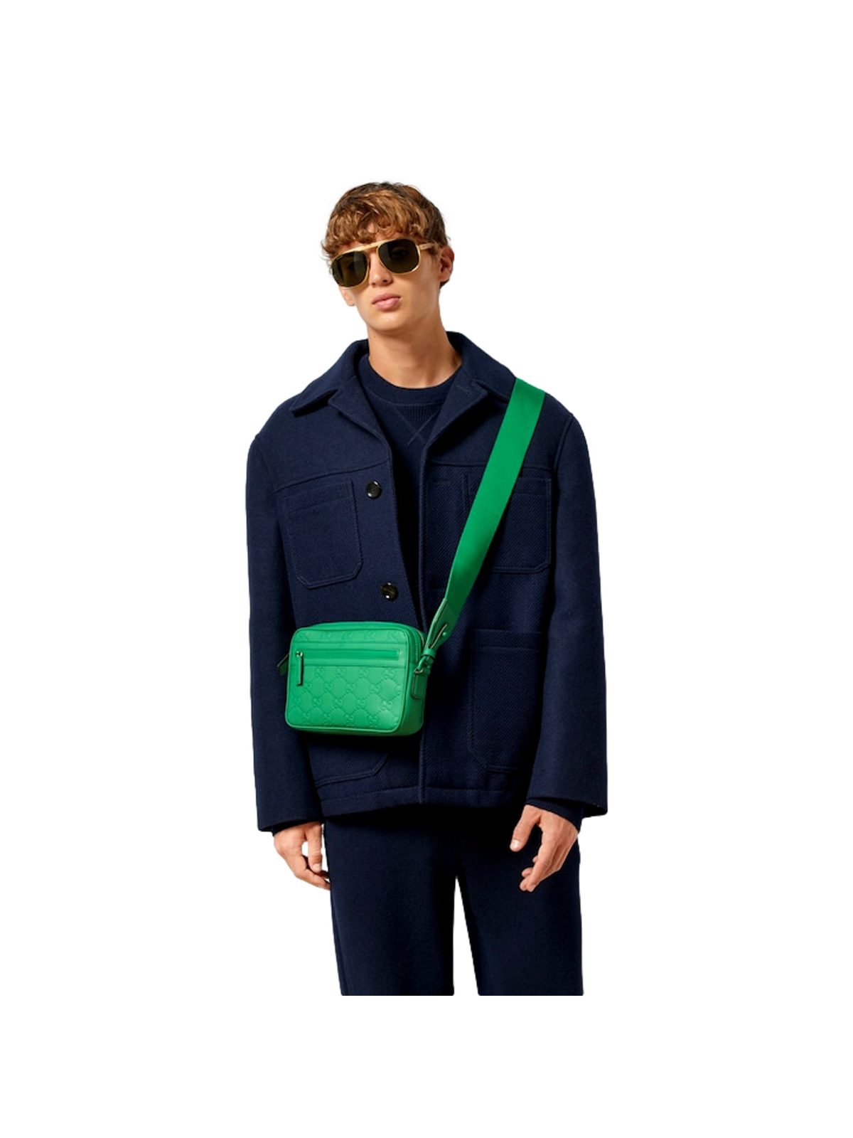 Gucci GG Rubber Effect Crossbody Bag in Green