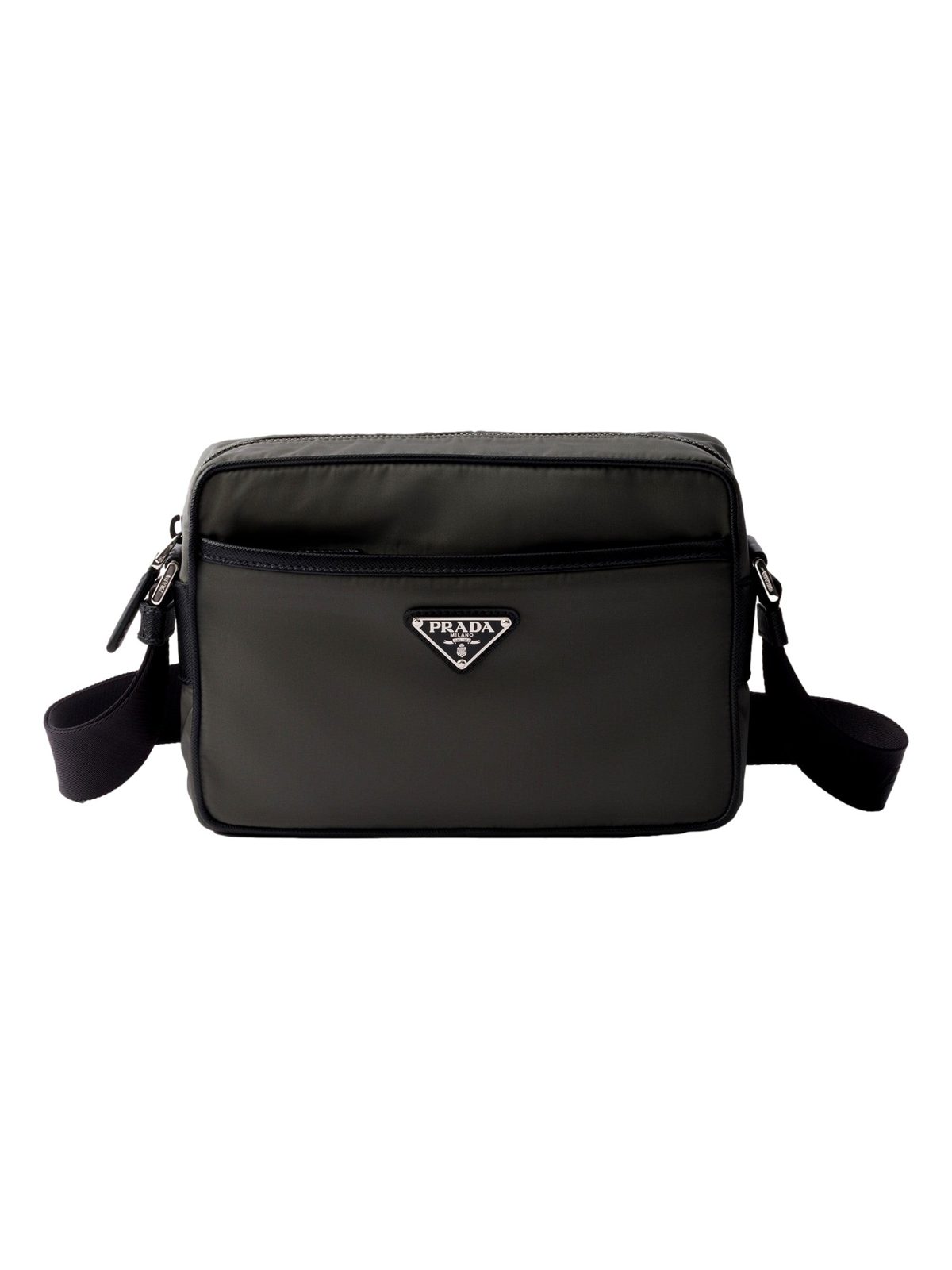 Prada Re-Nylon Saffiano Leather Camera Crossbody Zip Bag in Green