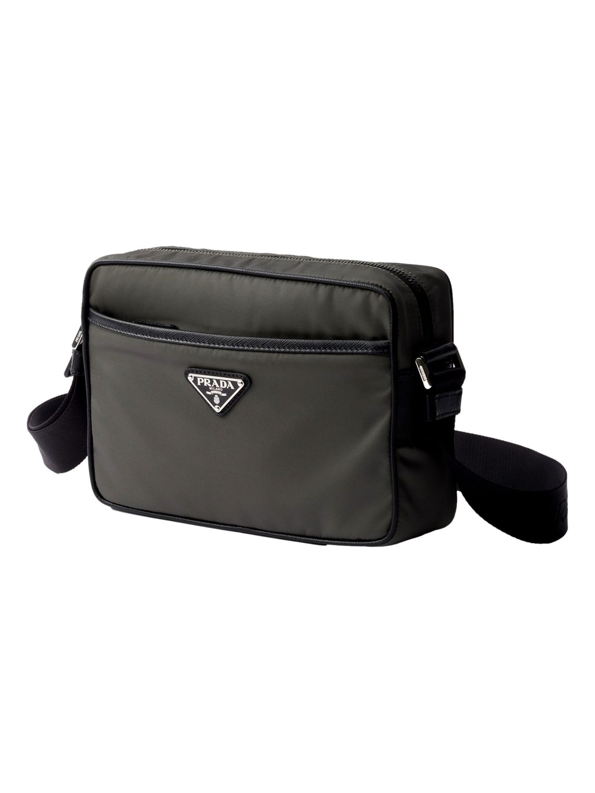 Prada Re-Nylon Saffiano Leather Camera Crossbody Zip Bag in Green