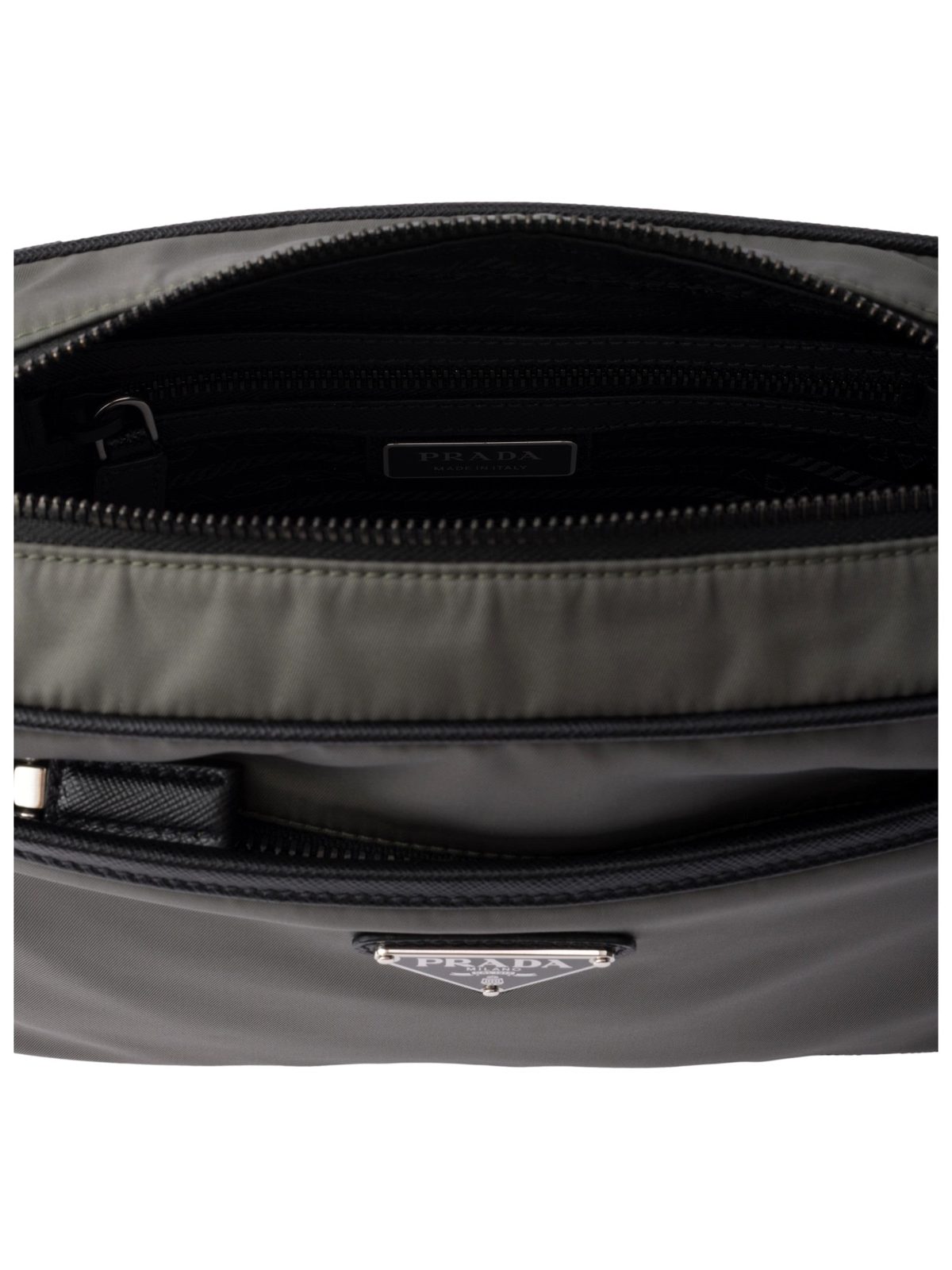 Prada Re-Nylon Saffiano Leather Camera Crossbody Zip Bag in Green