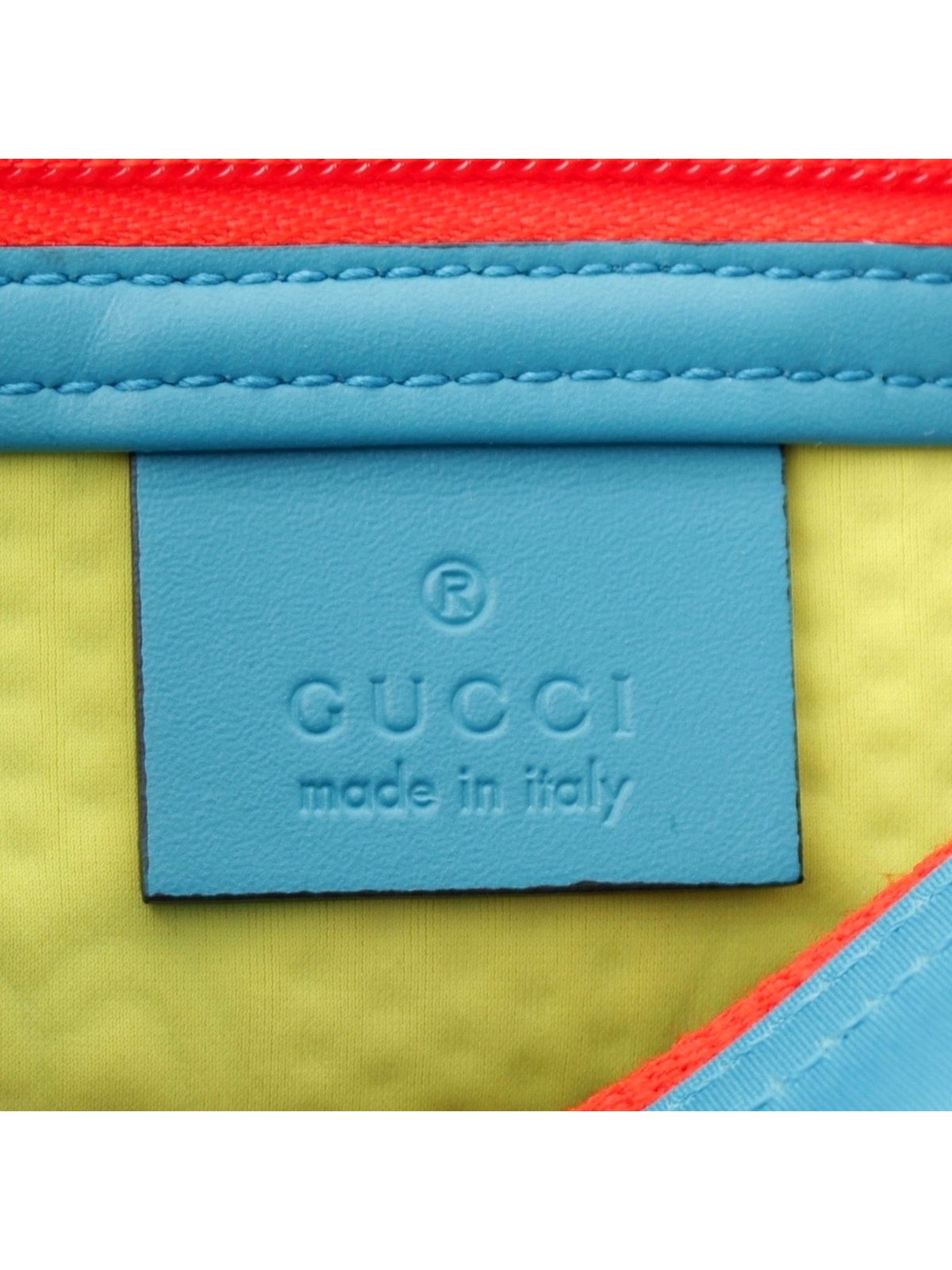 Gucci GG Scuba Neon Blue Small Clutch Pouch Bag
