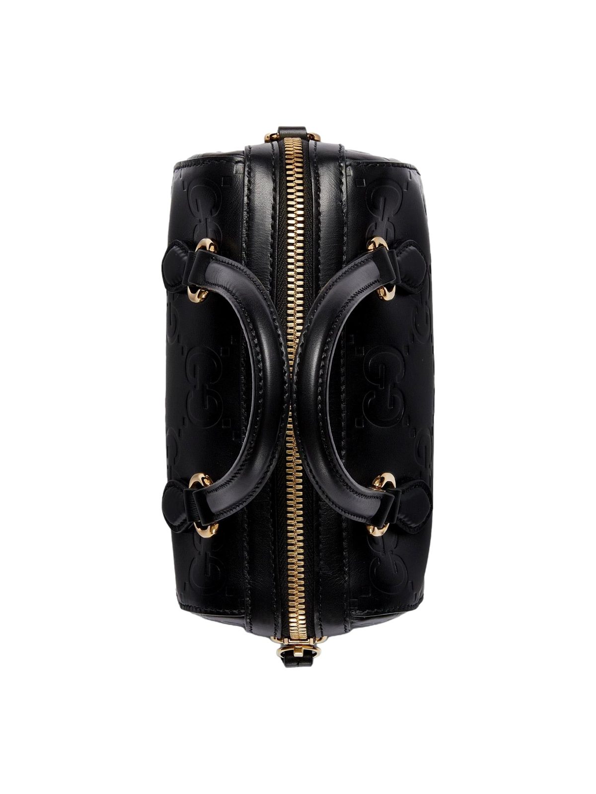 Gucci Gilbert GG Leather Super Mini Boston Bag Crossbody in Black