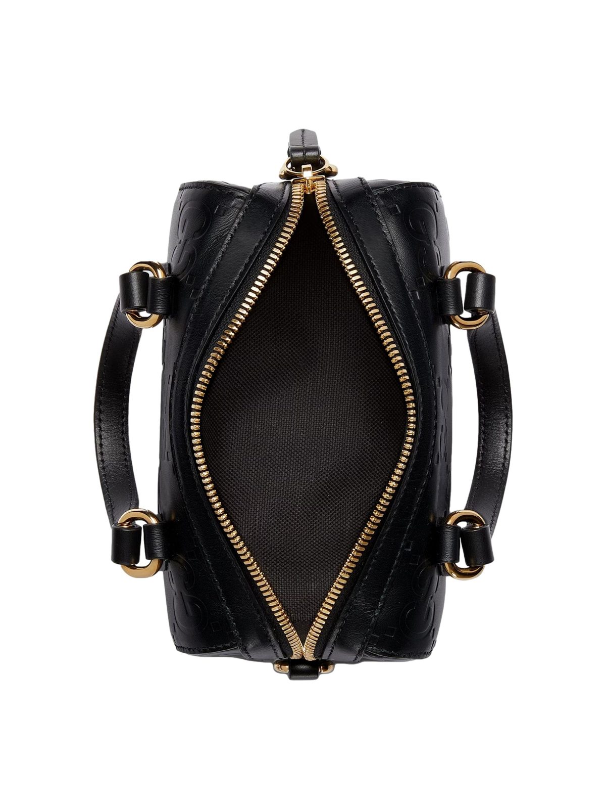 Gucci Gilbert GG Leather Super Mini Boston Bag Crossbody in Black