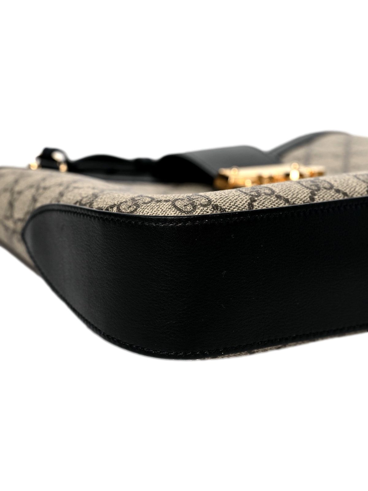 Gucci GG Supreme Monogram Canvas Medium Padlock Shoulder Bag Black