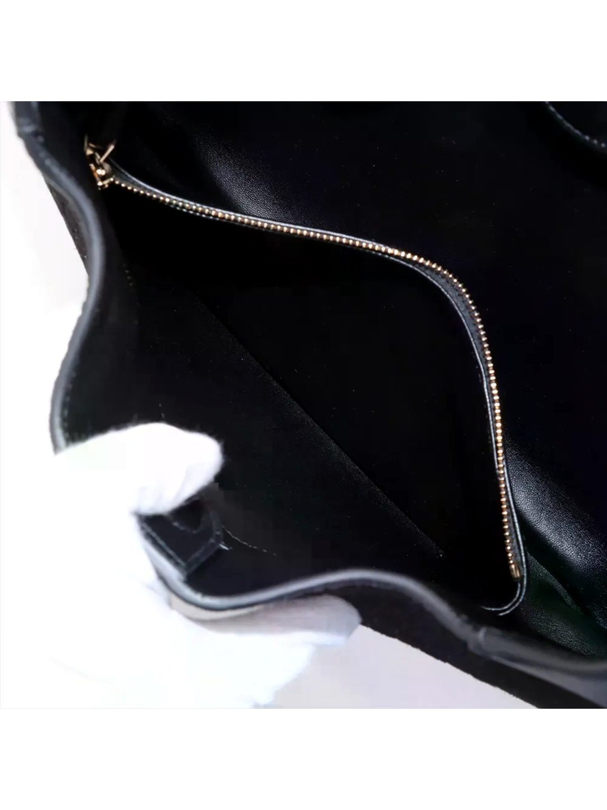 Gucci Micro GG B Medium Shoulder Bag Black Suede and Leather