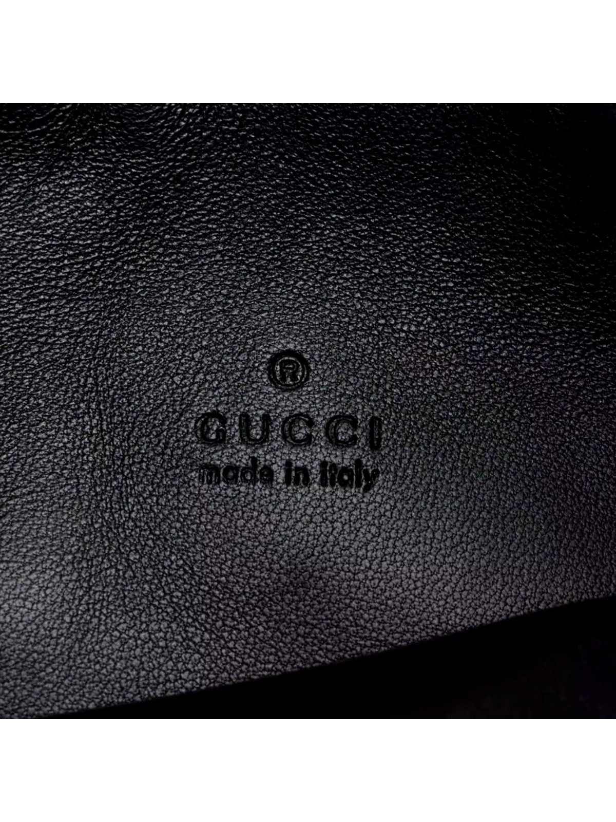 Gucci Micro GG B Medium Shoulder Bag Black Suede and Leather