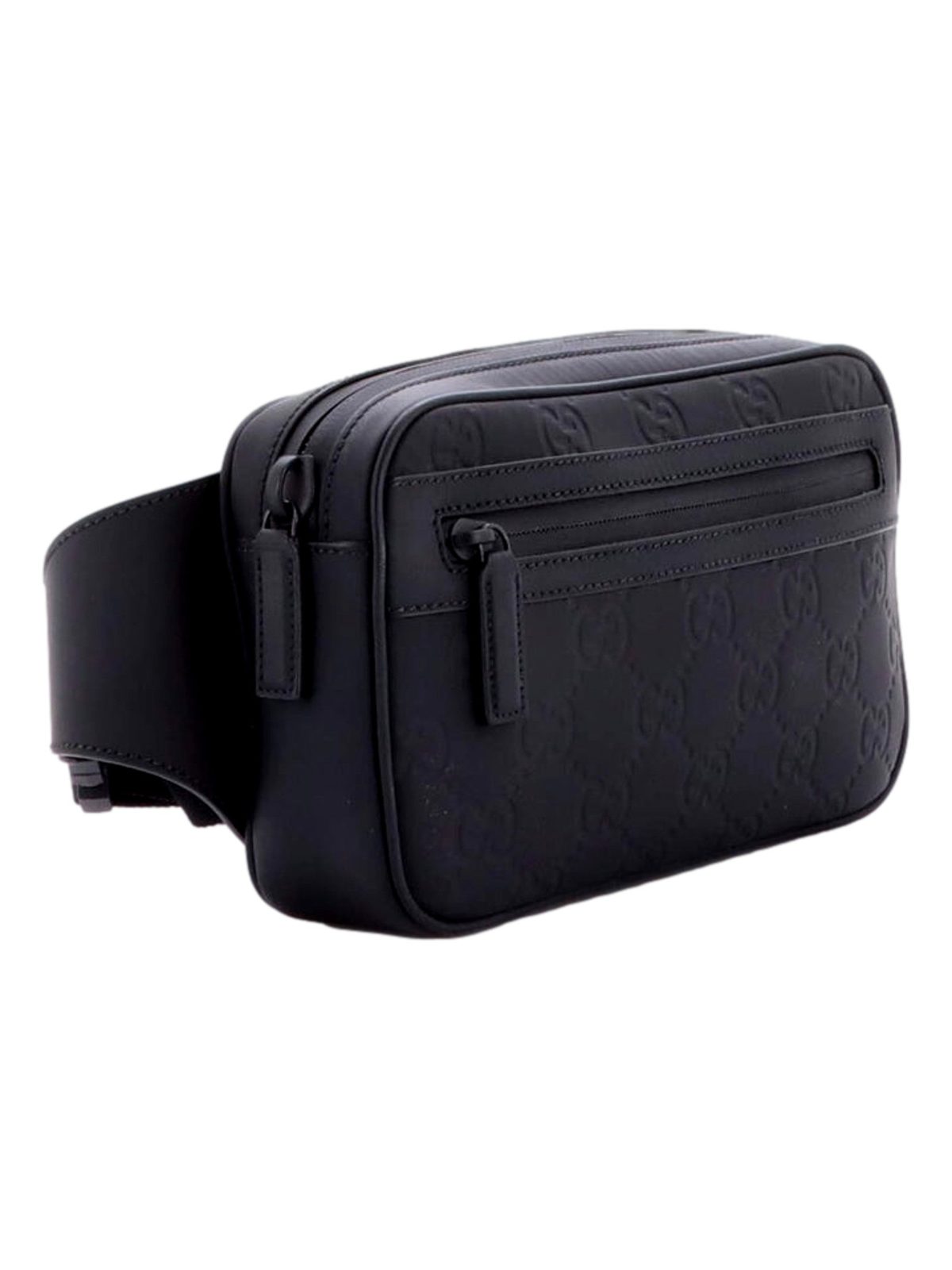 Gucci GG Rubber Effect Small Belt Bag Body Bag Waist Pouch Black