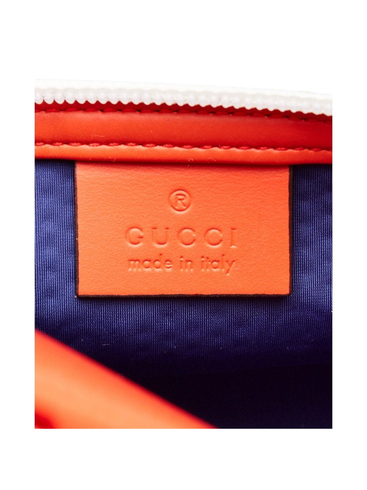Gucci GG Scuba Neon Orange Rubber-Effect Small Clutch Pouch Bag