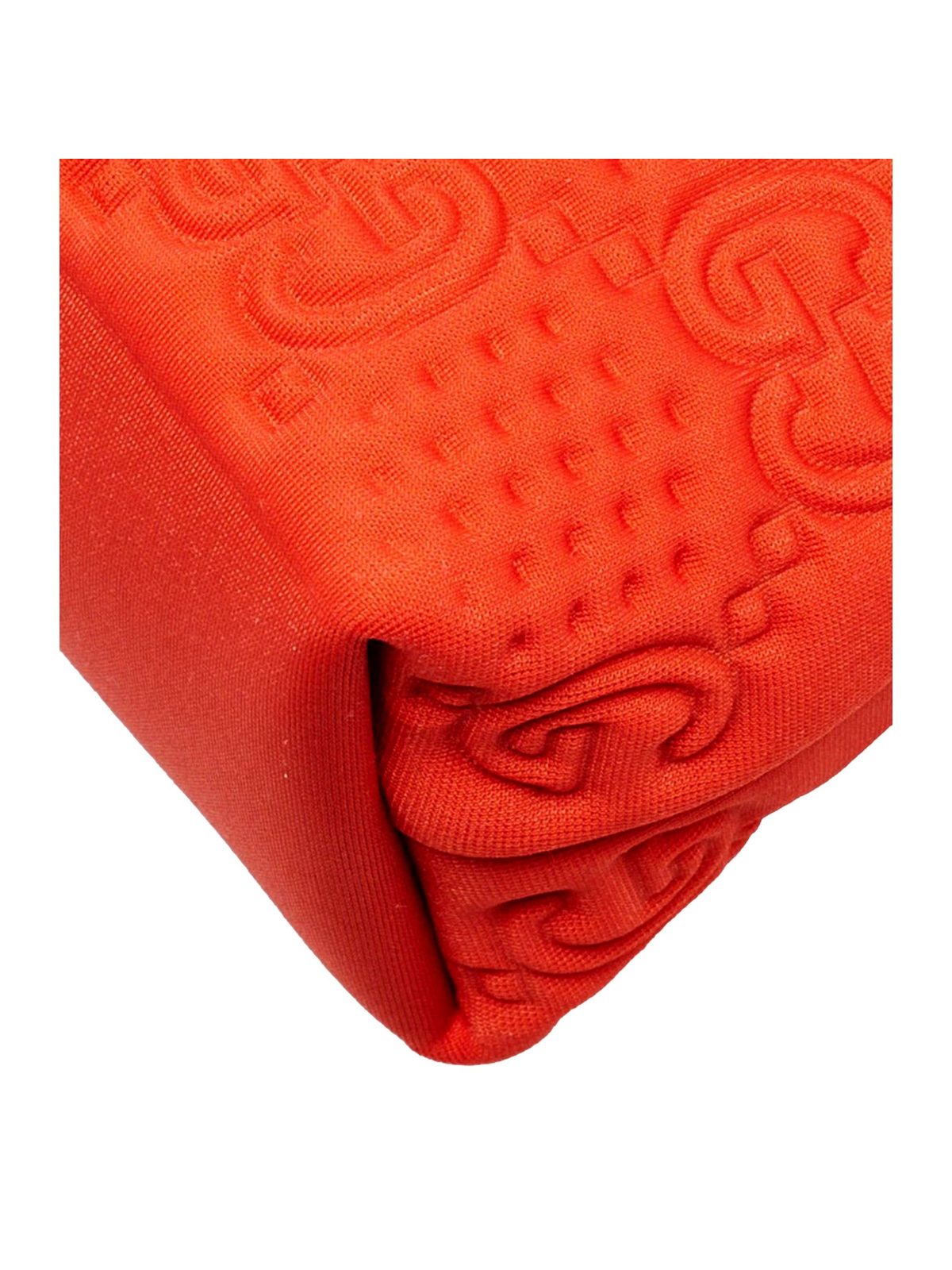Gucci GG Scuba Neon Orange Rubber-Effect Small Clutch Pouch Bag