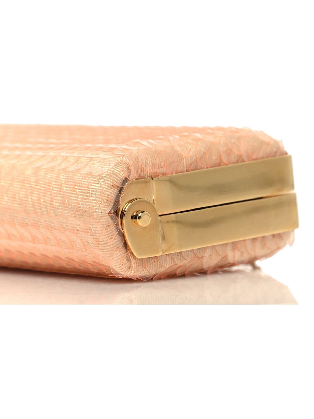 Gucci Broadway Small Sequin Moire Clutch Crossbody Peach Light Pink