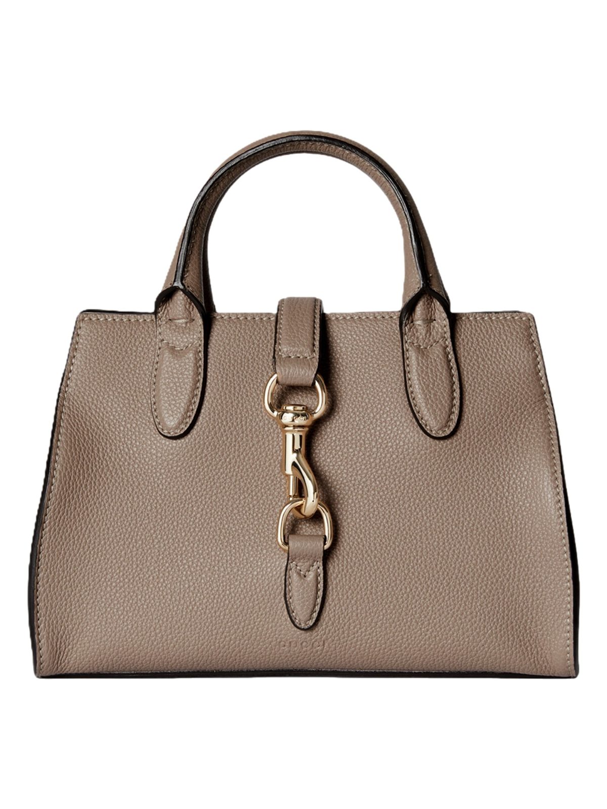 Gucci Jackie Small Calfskin Leather Tote Handbag Satchel Taupe