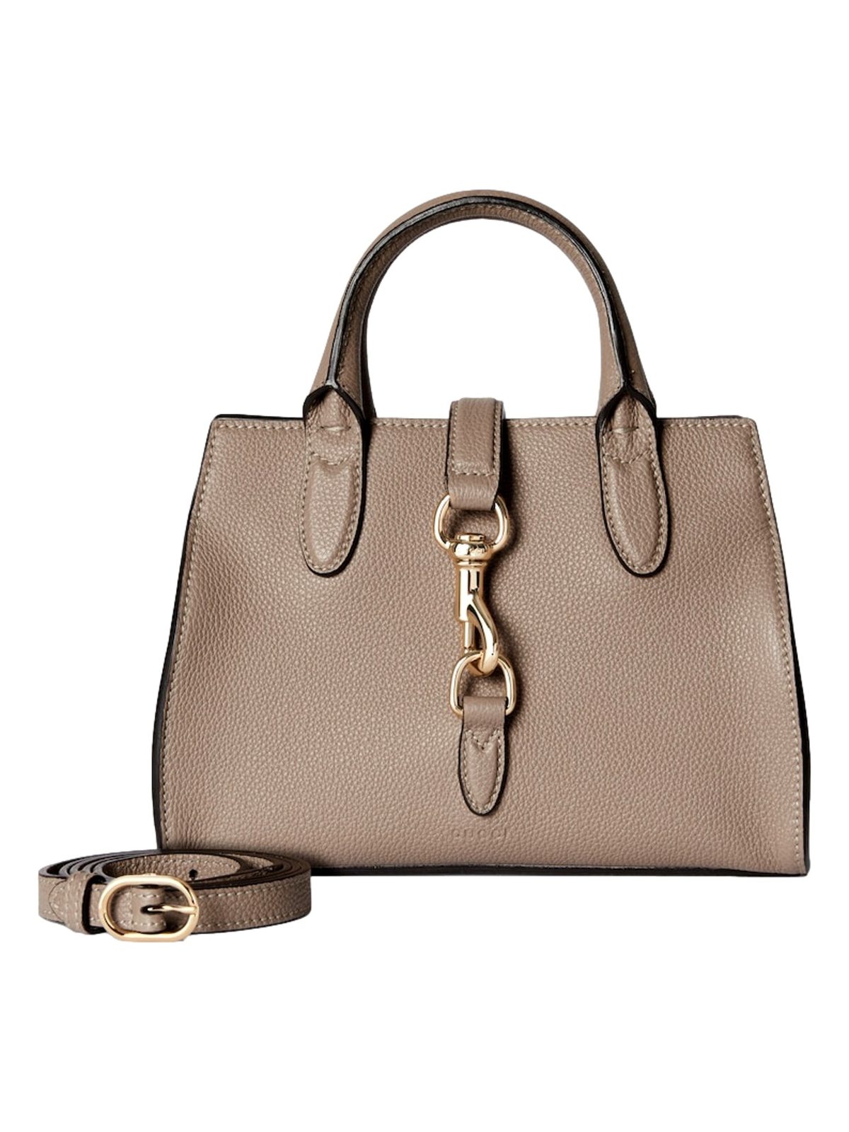 Gucci Jackie Small Calfskin Leather Tote Handbag Satchel Taupe