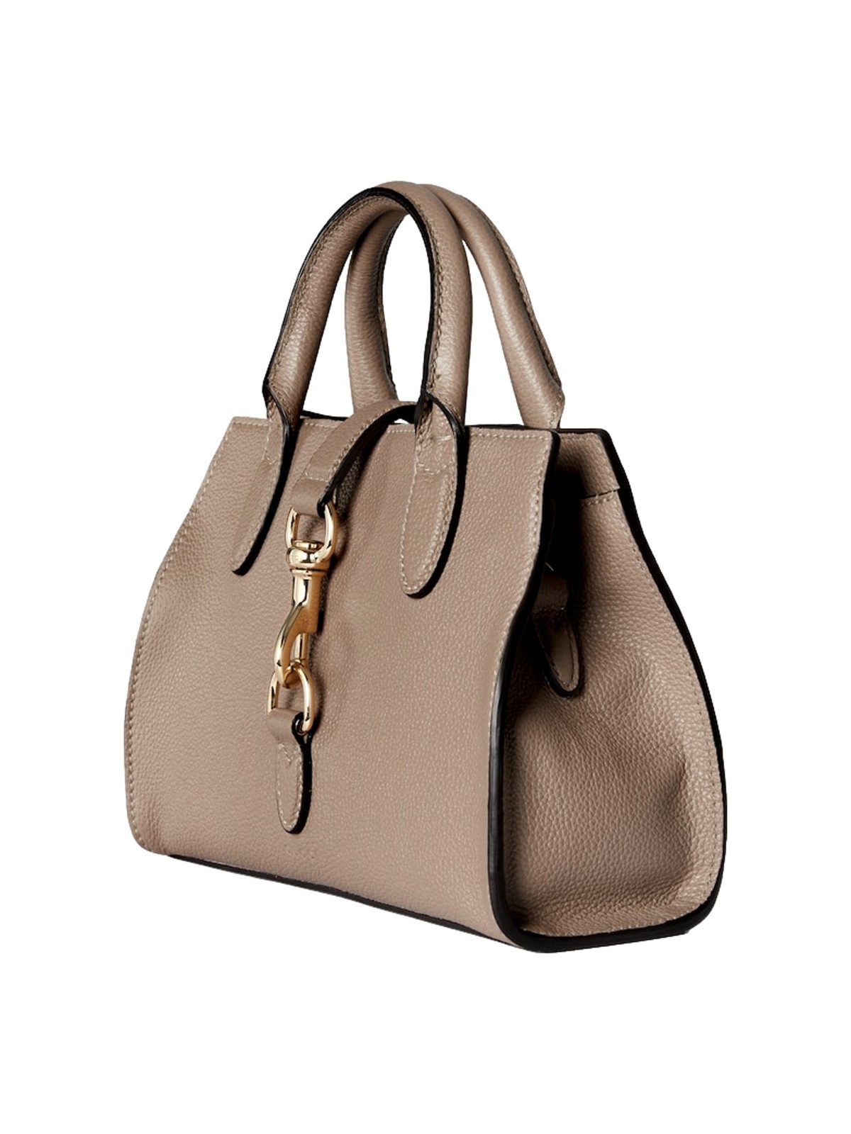 Gucci Jackie Small Calfskin Leather Tote Handbag Satchel Taupe