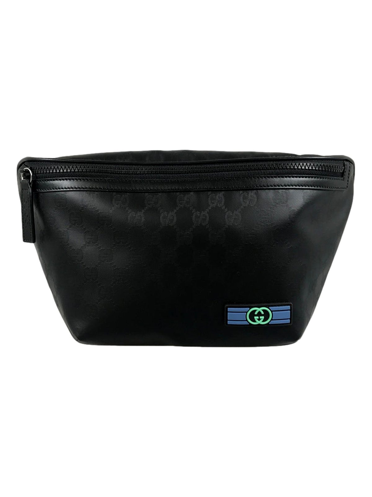 Gucci GG Crystal Canvas Black Tote Travel Shoulder Bag