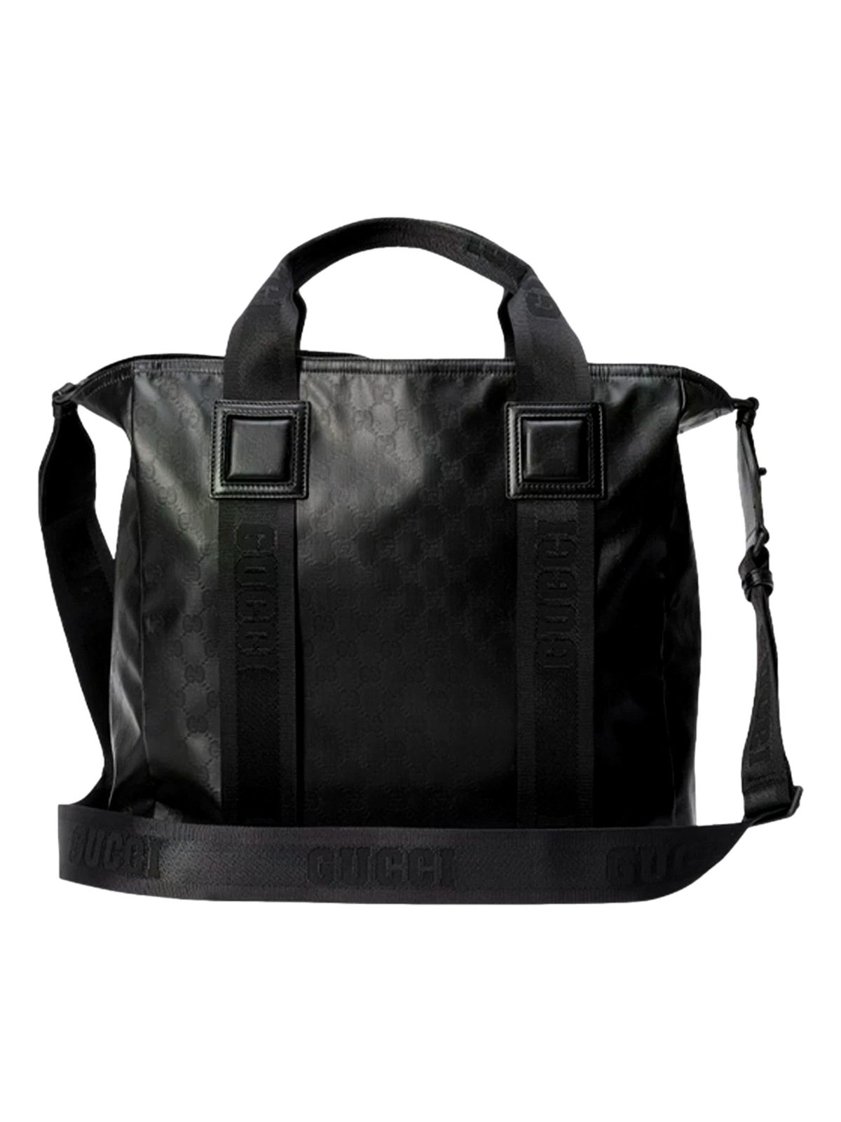 Gucci GG Crystal Black Canvas Travel Tote Bag