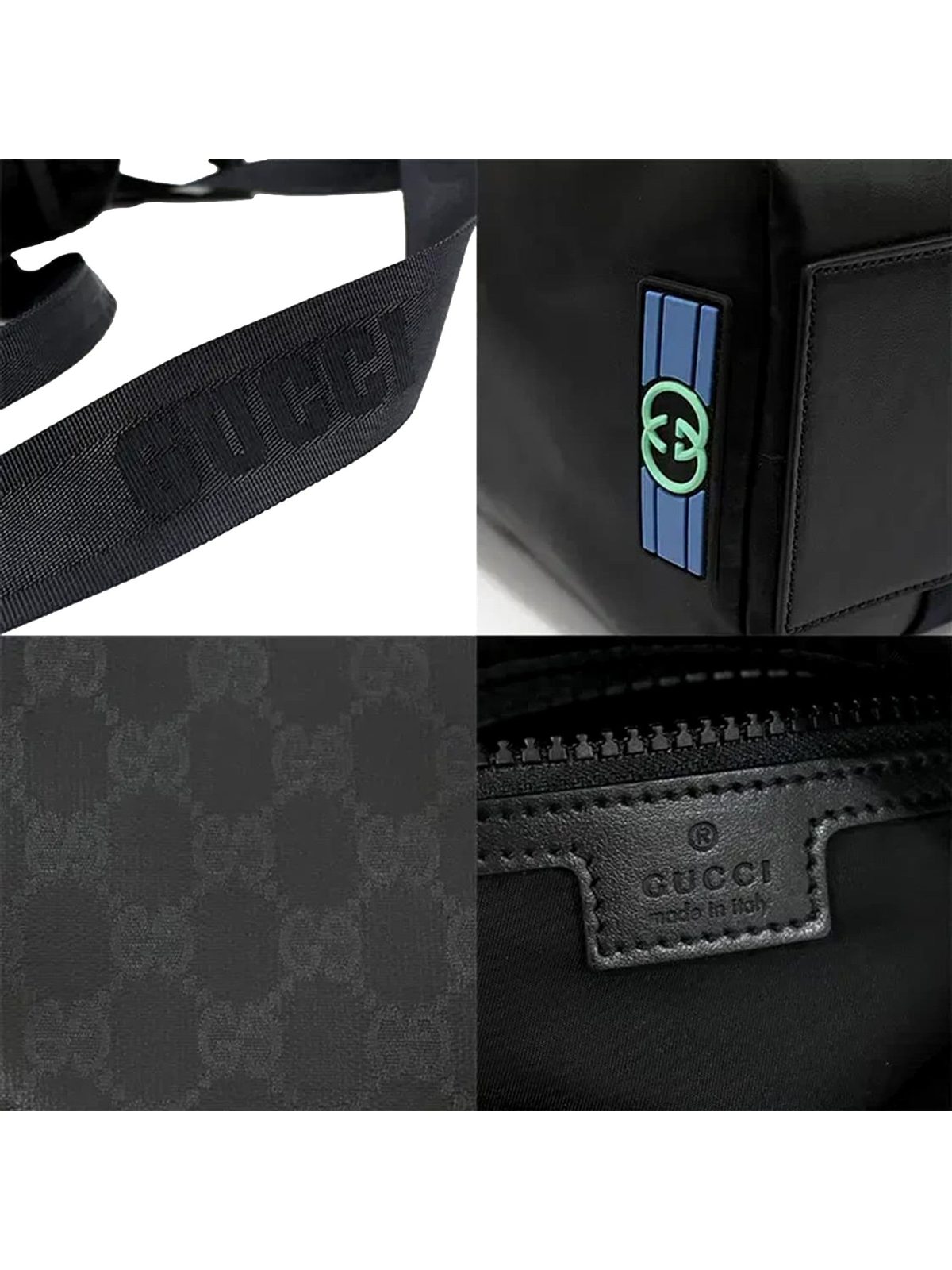 Gucci GG Crystal Black Canvas Travel Tote Bag